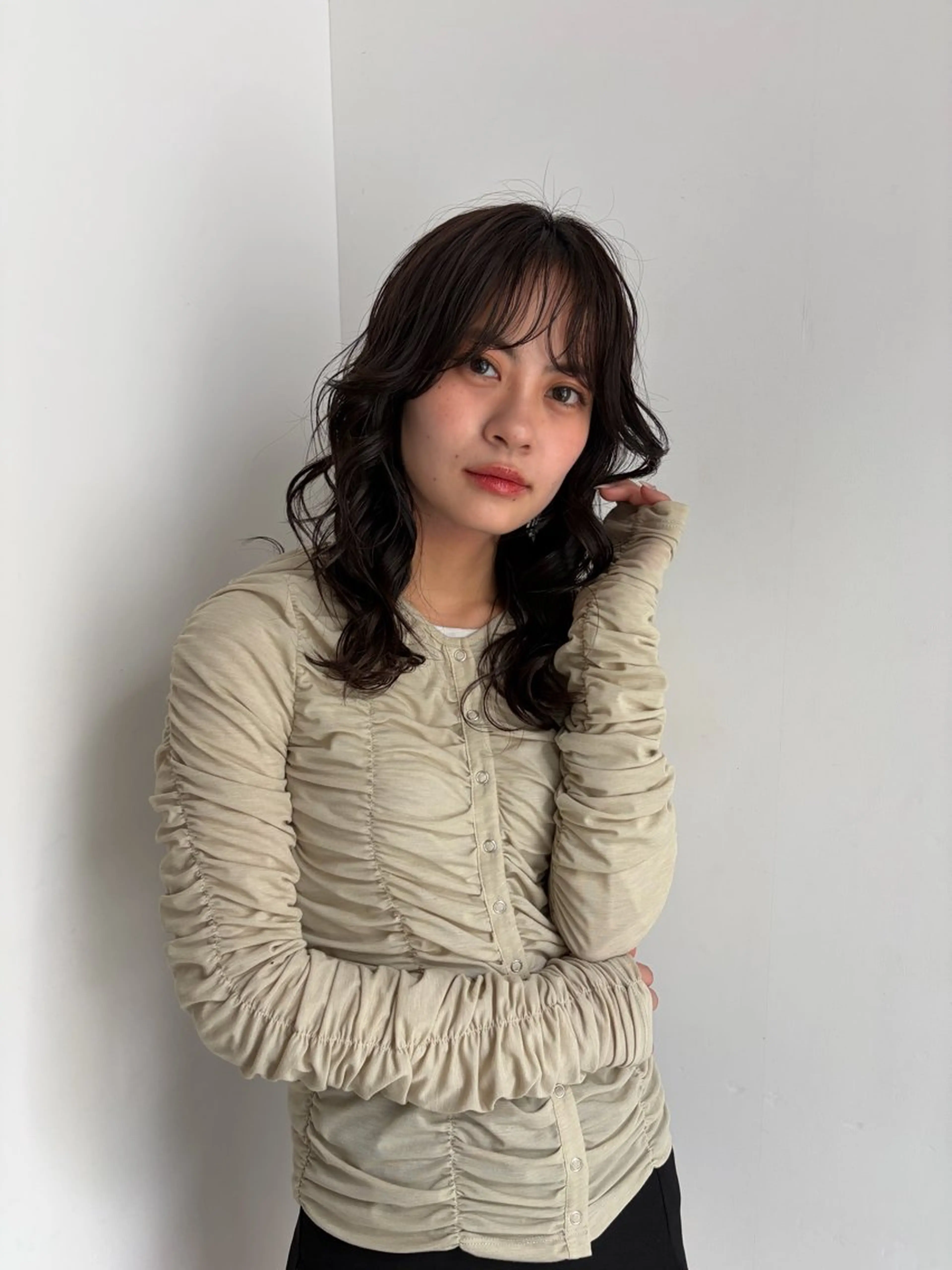 パーマ 横浜 ミディアムパーマのヘアスタイル