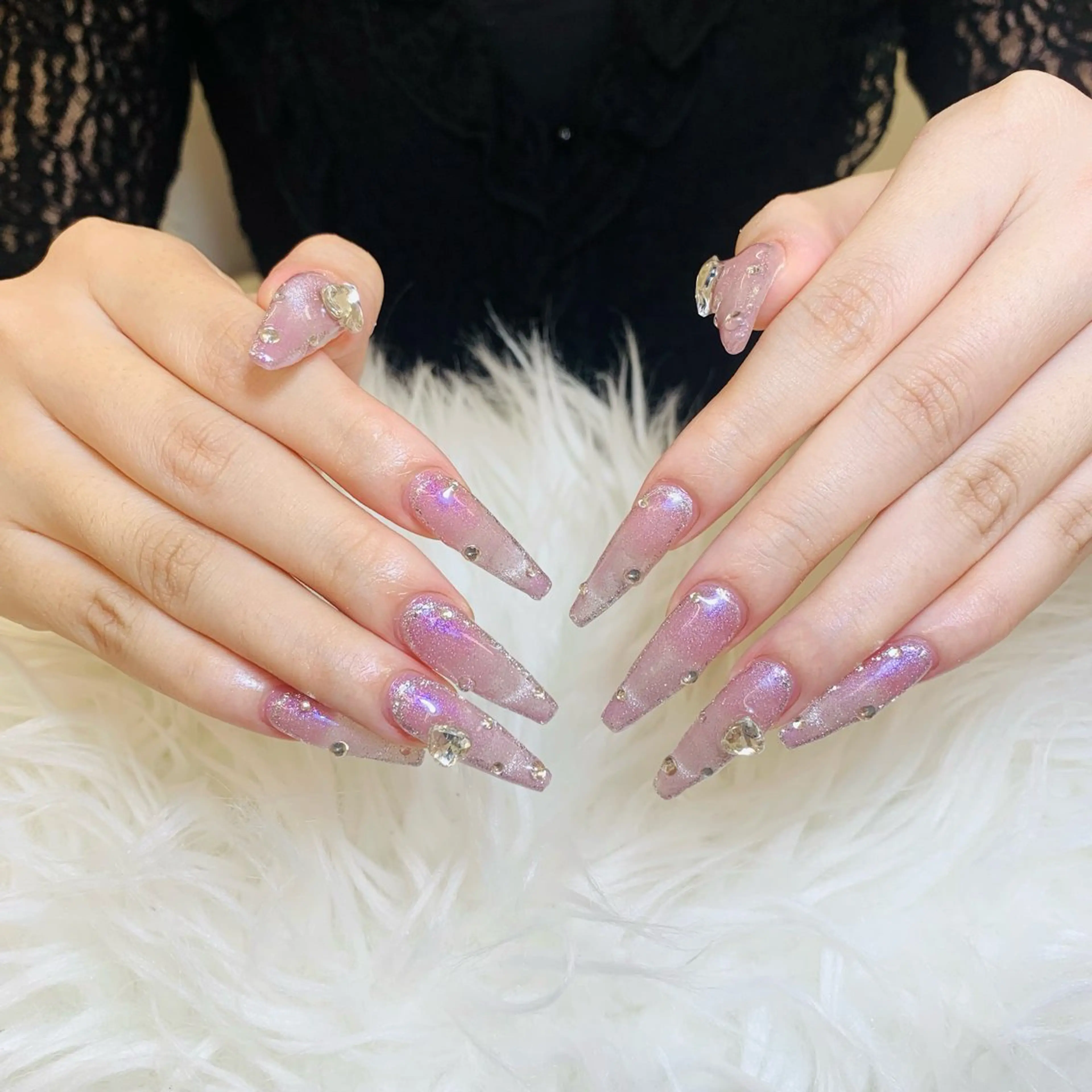 ネイル チークネイル 長さ出し フラッシュネイル フレンチネイル グラデーション ハンドネイル AN NAIL SALONのネイルデザイン