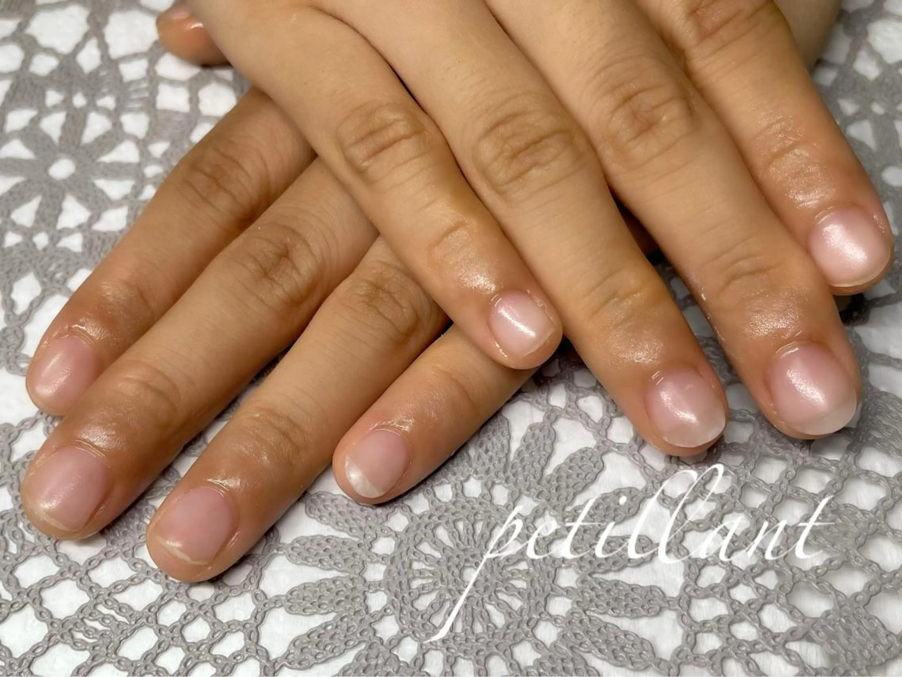 ネイル クリアネイル 長さ出し ジェルネイル マットネイル nail salon petillantのネイルデザイン