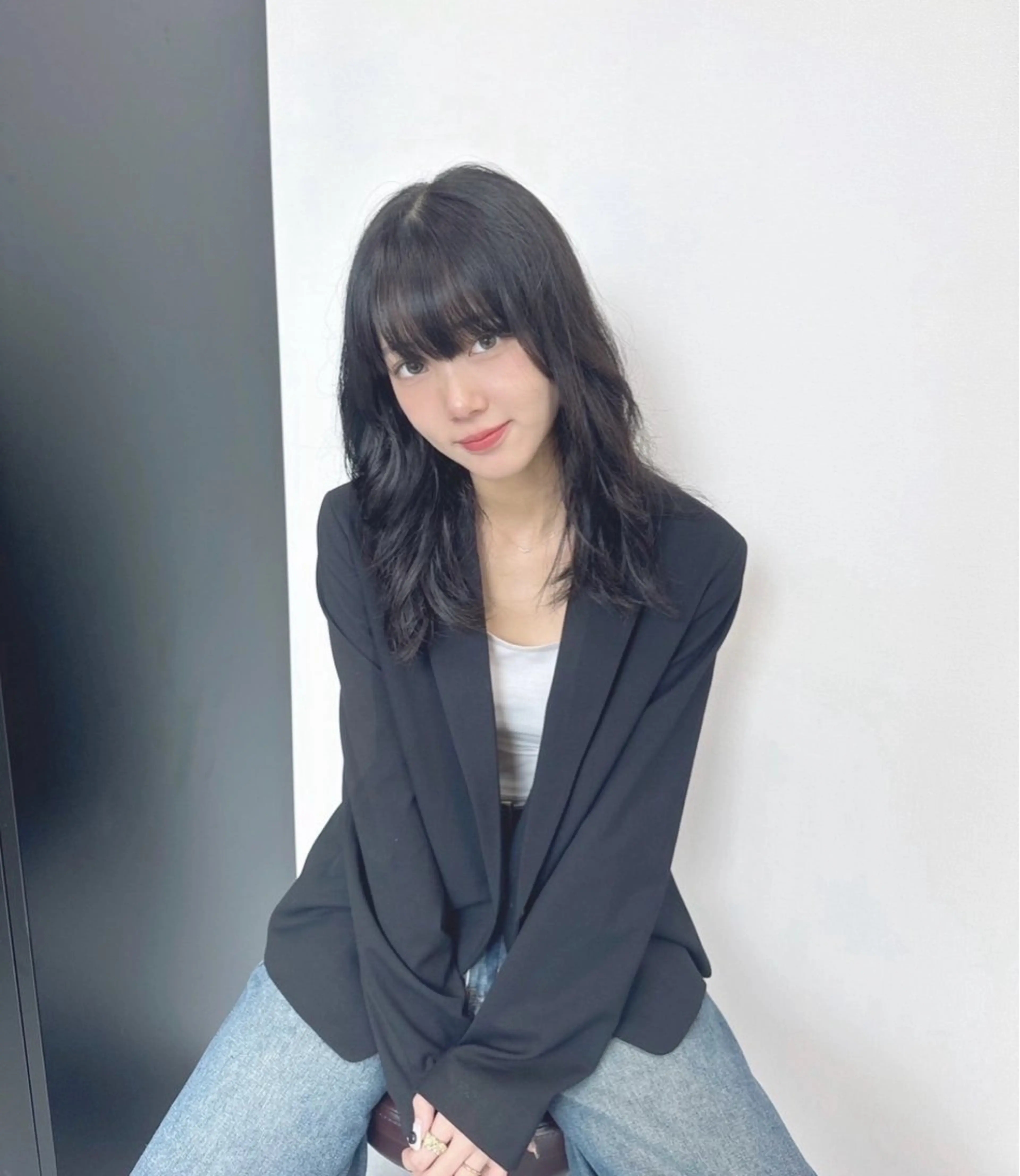 セミロング 韓国ヘア/美髪矯正/ Haruna🦋のヘアスタイル