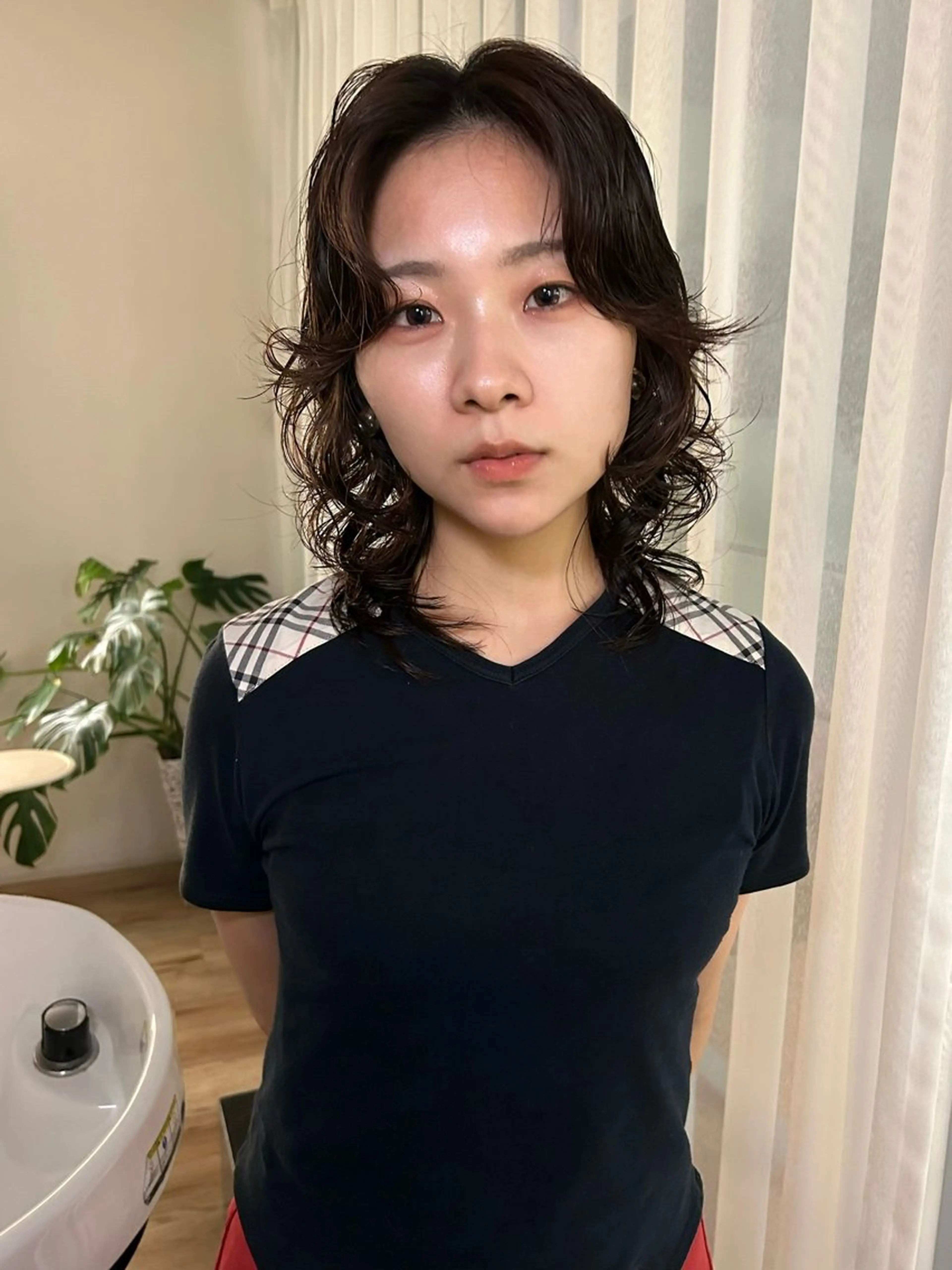 ミディアム パーマ ボブ・レイヤー ・パーマ【iri】のヘアスタイル