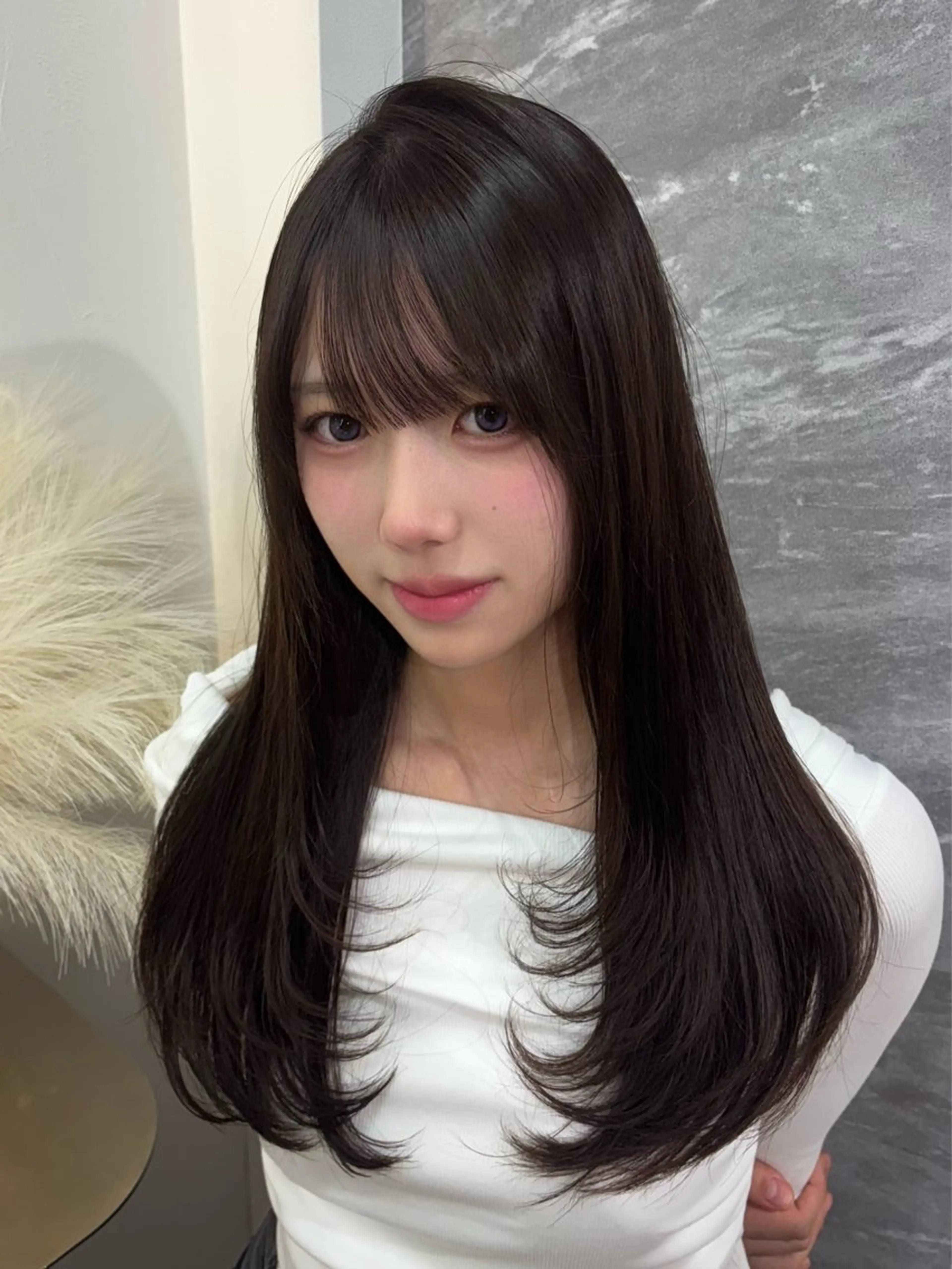 ロング カット ヘアカラー トリートメント 🤍韓国風レイヤー/ 艶髪🤍鳥越美羽のヘアスタイル