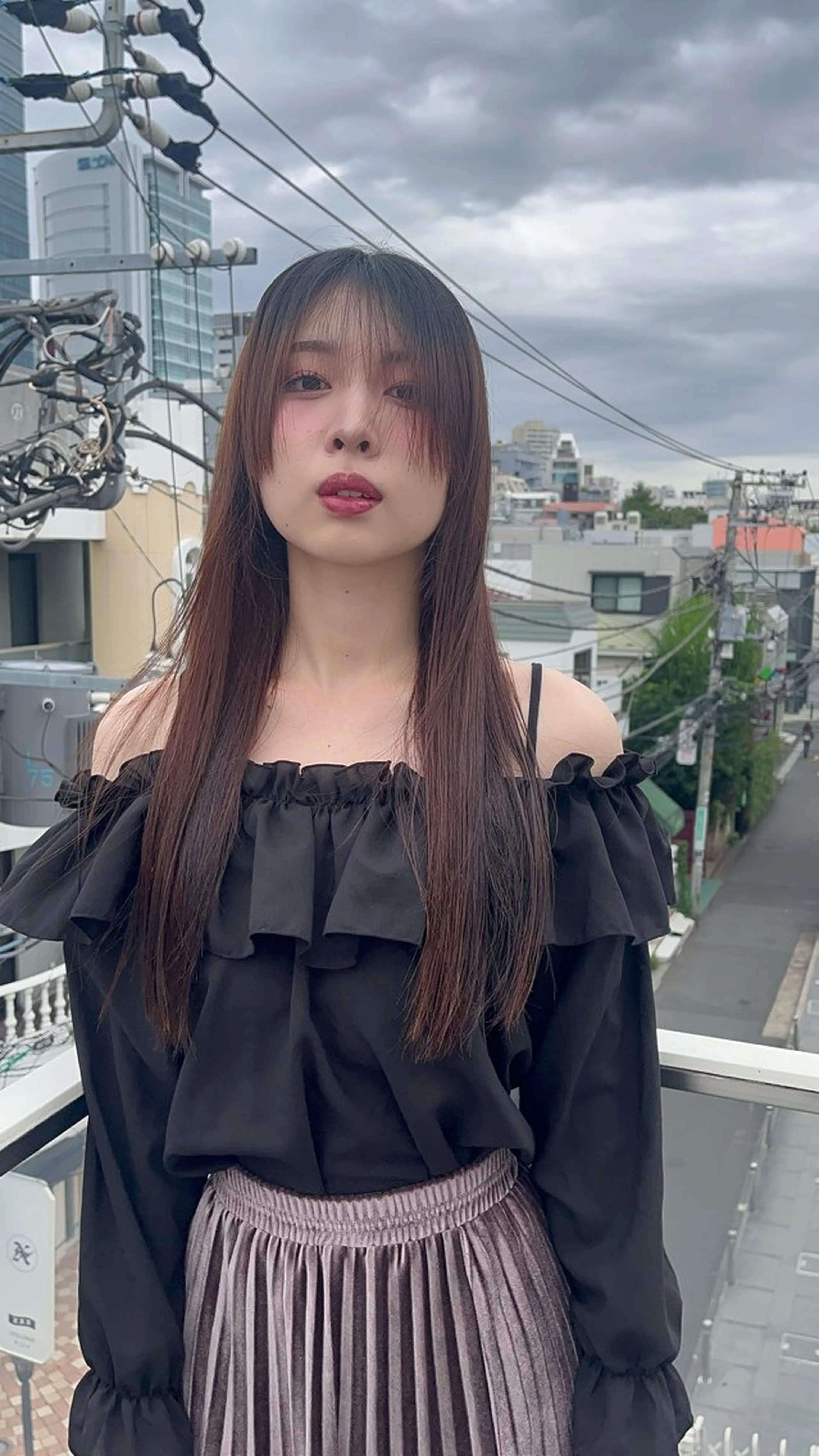 ミディアム 山崎/ボブ縮毛矯正 レイヤー髪質改善のヘアスタイル