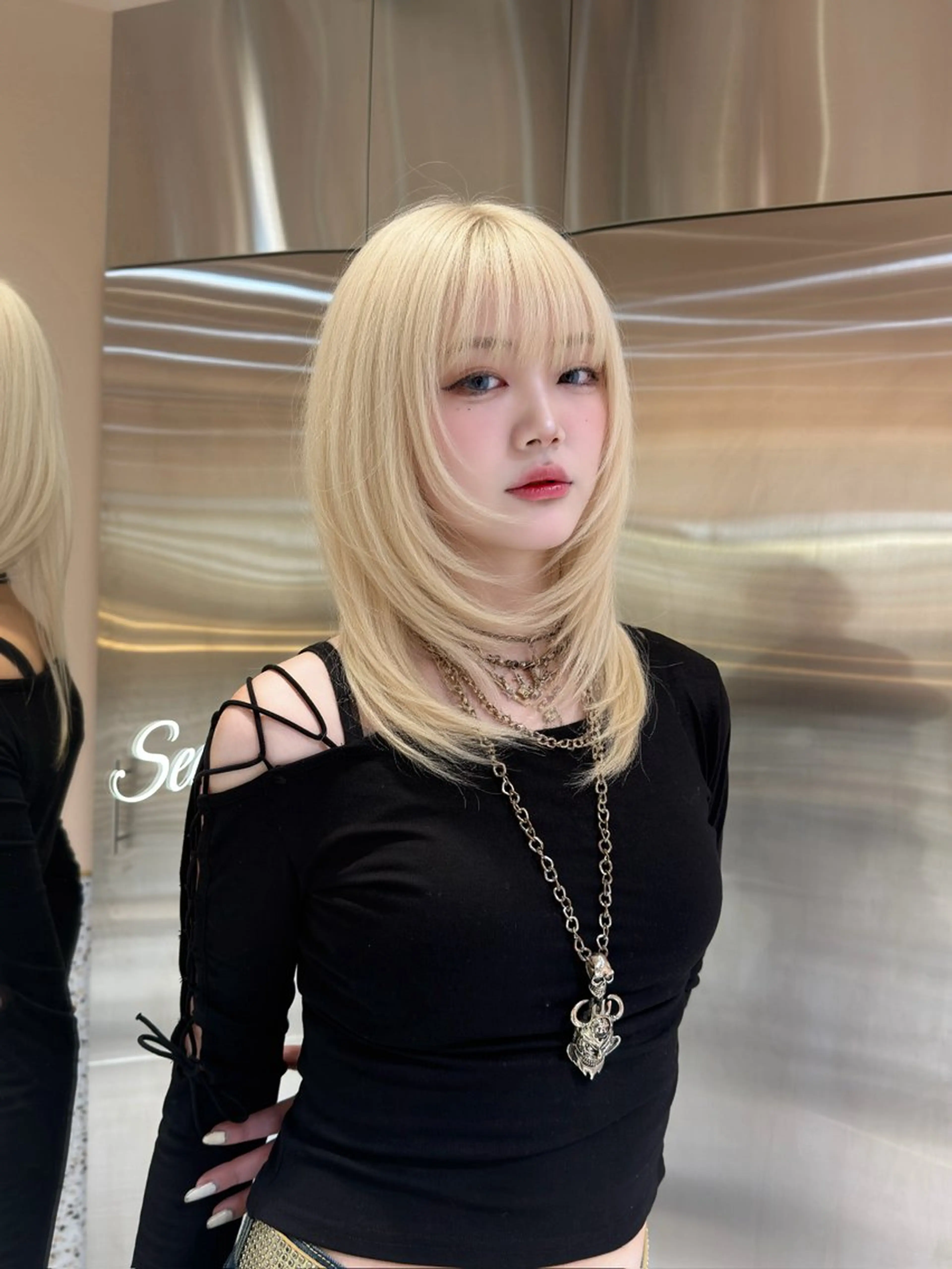 ロング カラー カット ヘアカラー トリートメント 絶対垢抜けレイヤー/ 透明感カラーリョウヤのヘアスタイル