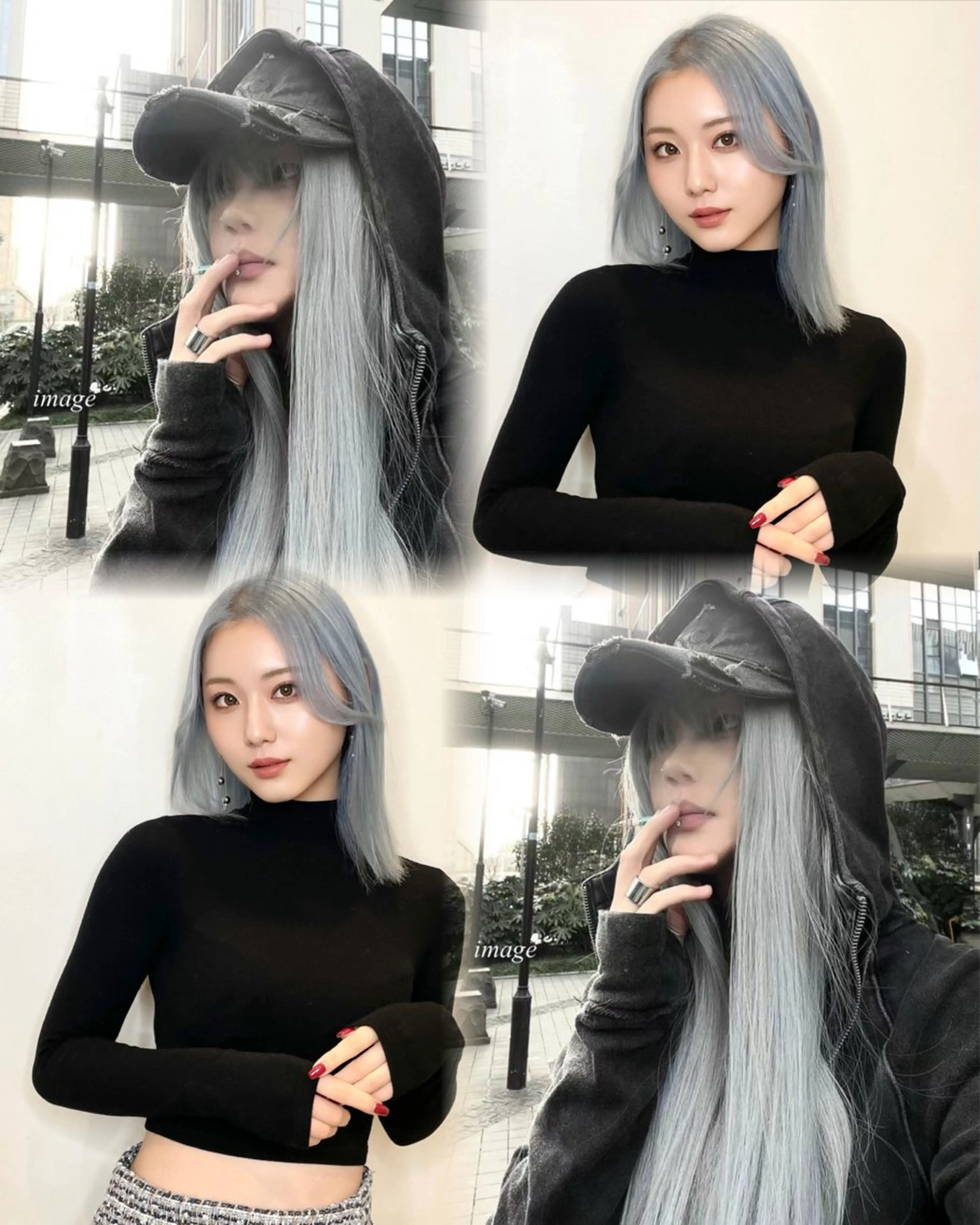 ミディアム カラー ヘアカラー 韓国風ハッシュカット 似合わせレイヤー池袋のヘアスタイル