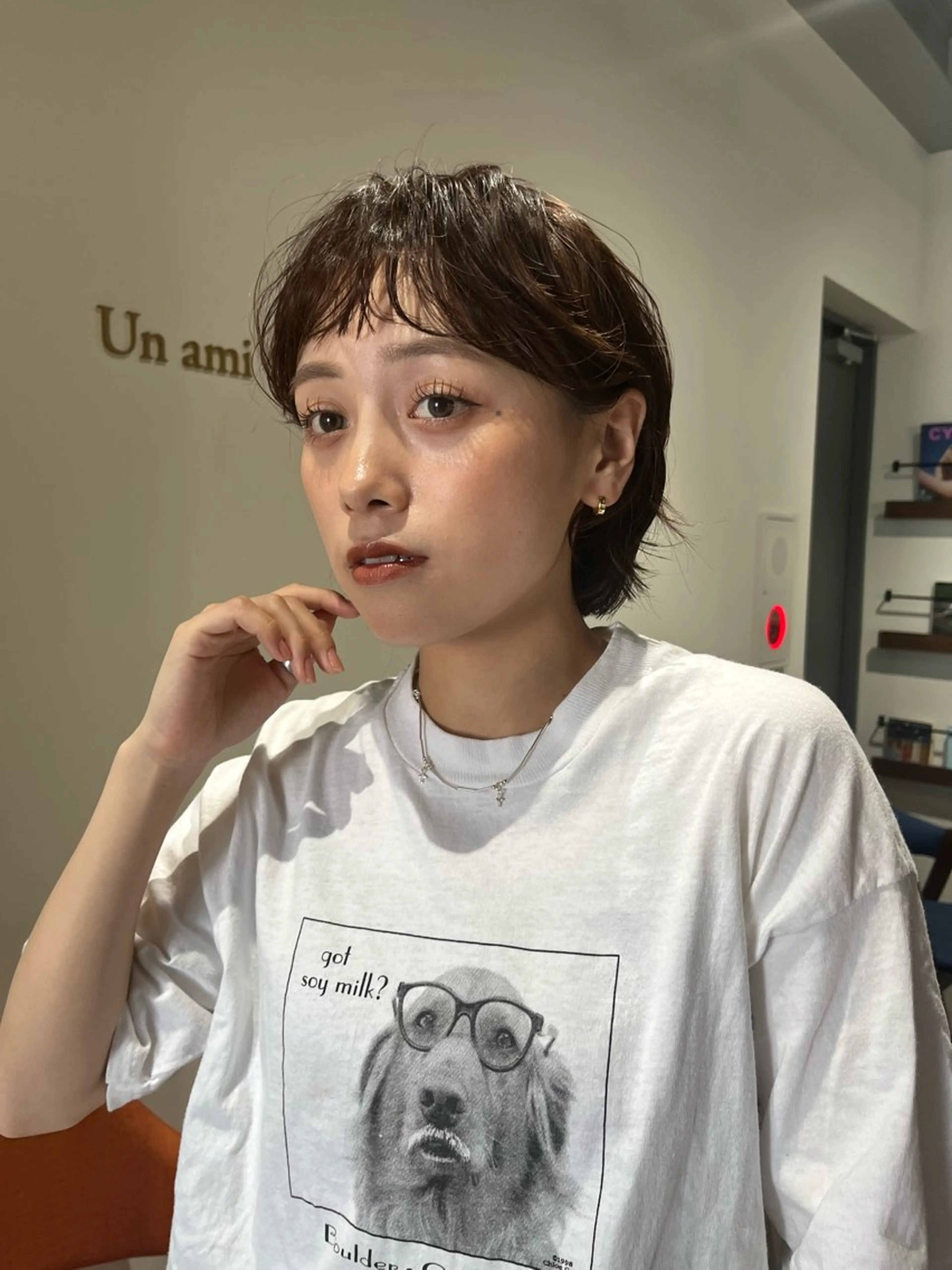 ショート パーマ カット パーマ 渡邊 百咲のヘアスタイル