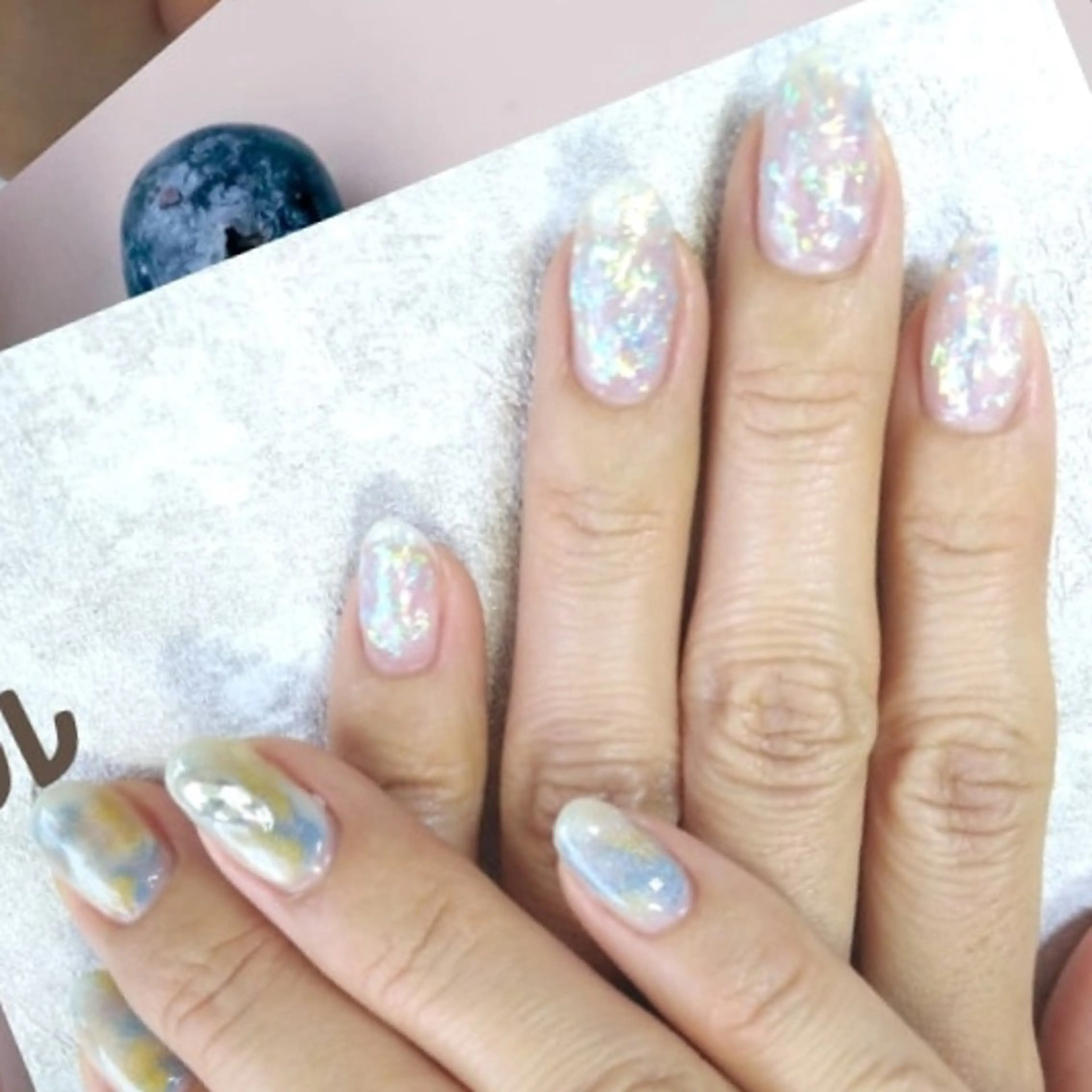 ネイル オーロラネイル ワンカラーネイル Nanairoネイル Reikoのネイルデザイン