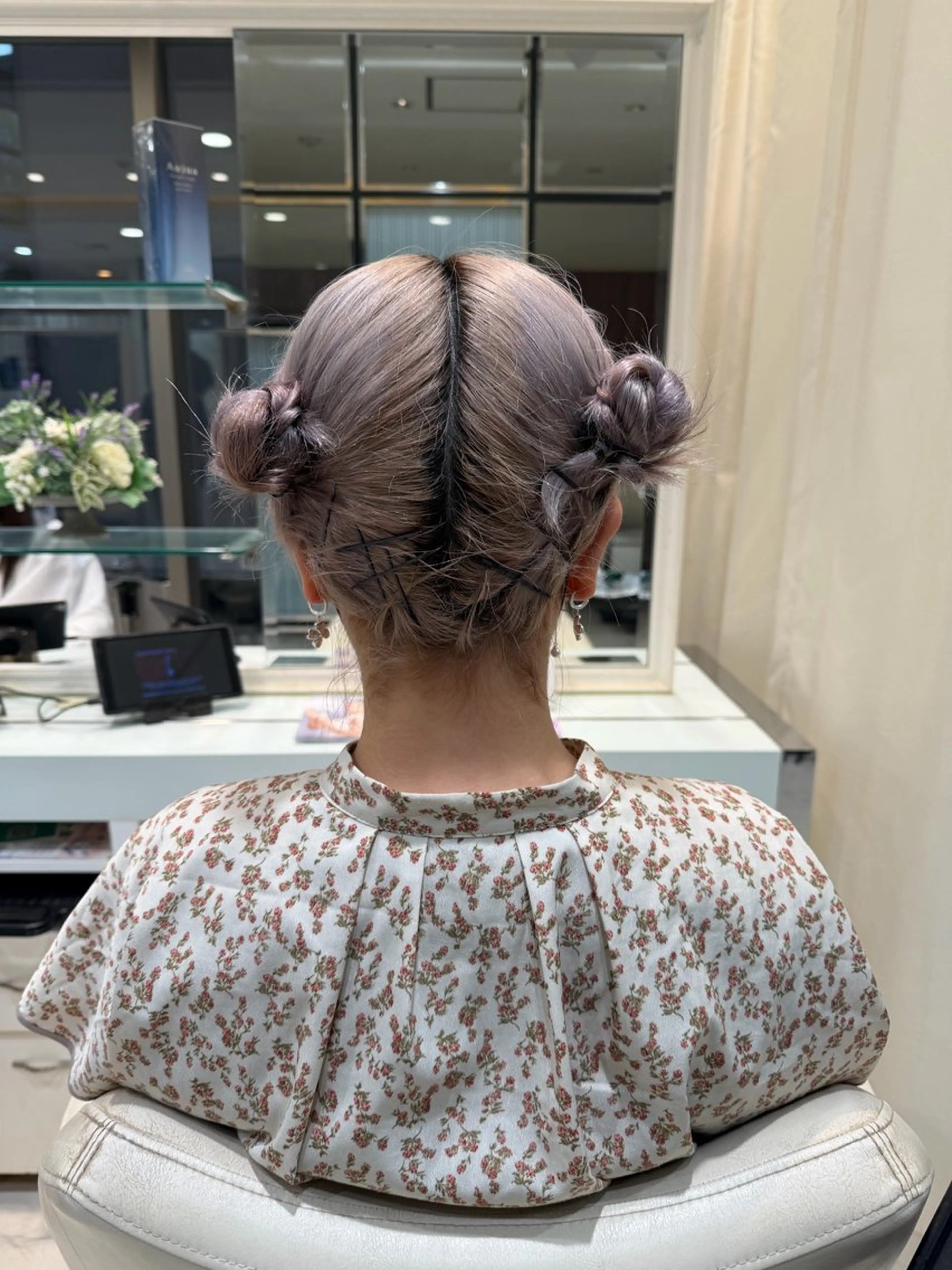 ミディアム お団子ヘア ボブ 池袋/レディース/ カラー特化/さくらのヘアスタイル