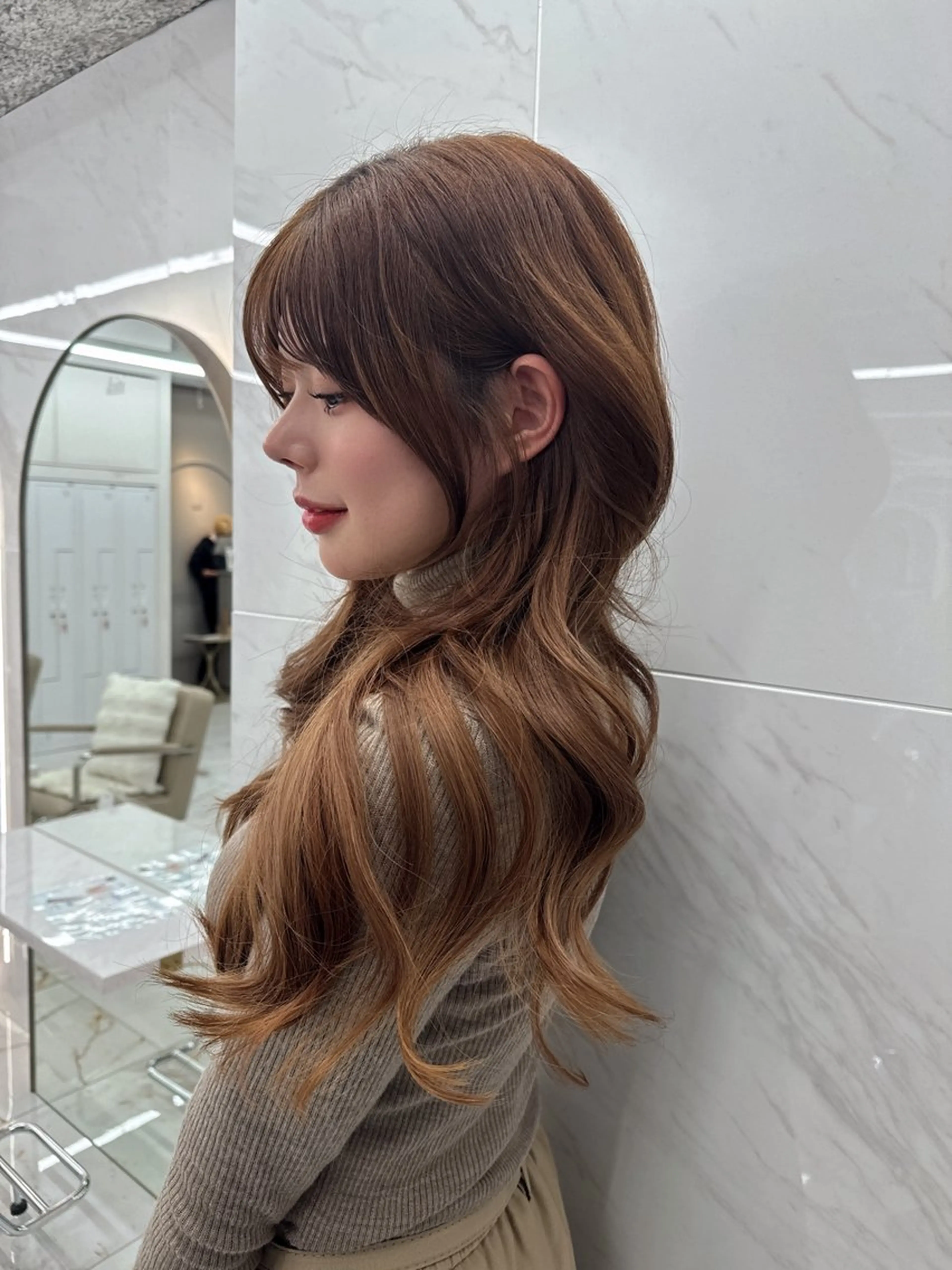 ロング のり🐼顔まわり/ 韓国/レイヤーカットのヘアスタイル