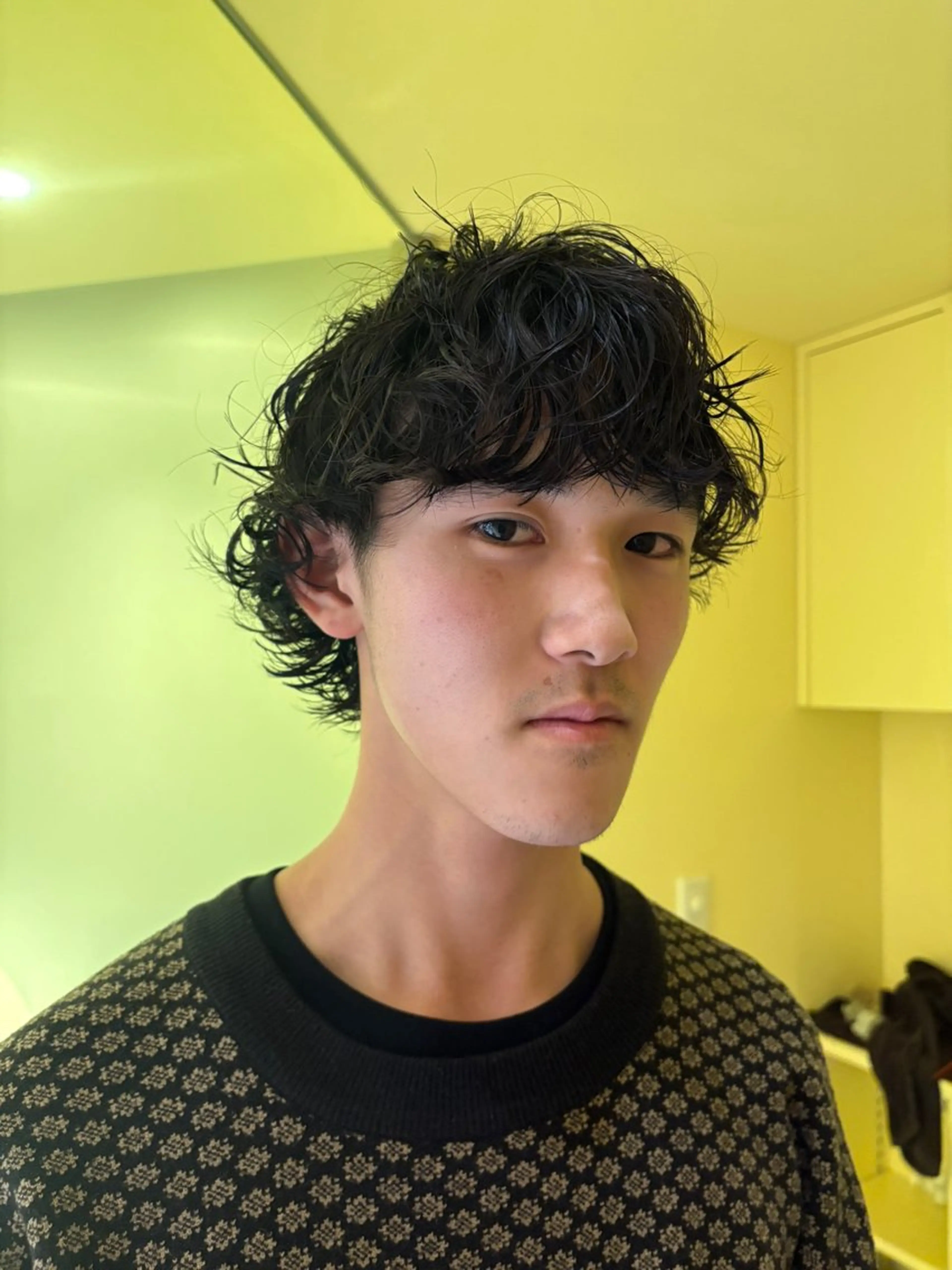 パーマ メンズ カット パーマ 한국에English OK🌼unaのヘアスタイル