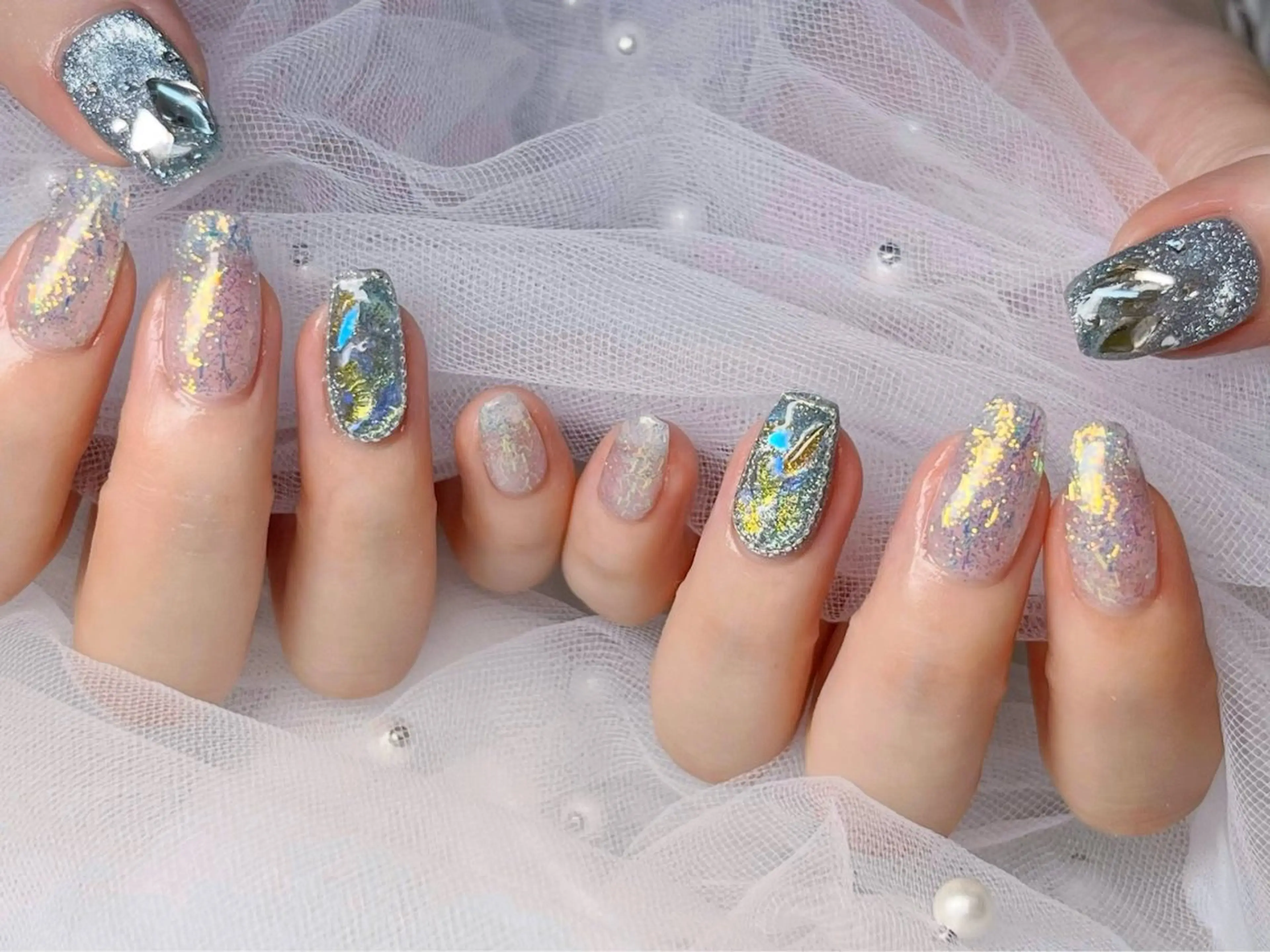 ネイル ワンホンネイル ハンドネイル Queennail 北堀江Yumiのネイルデザイン