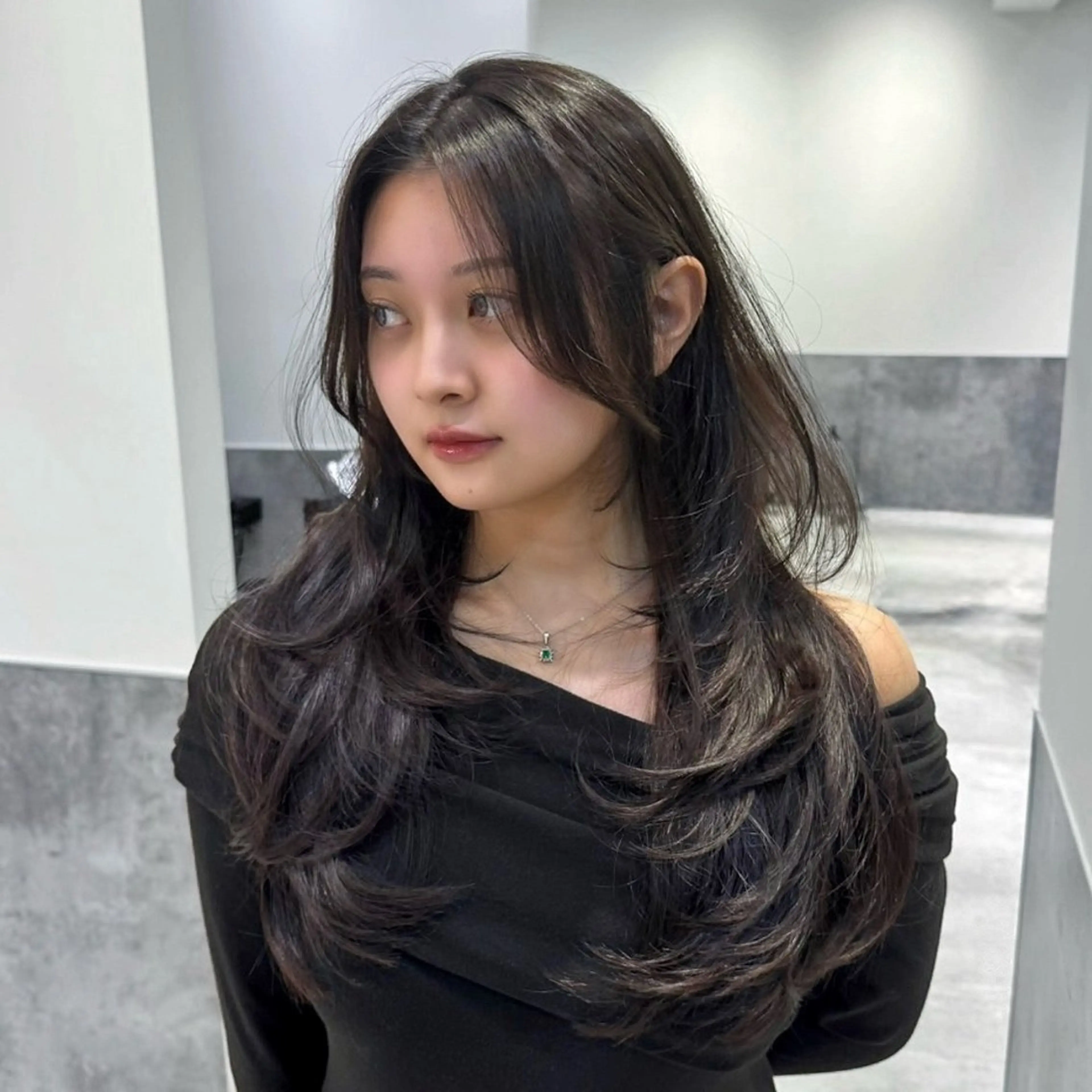 ロング 顔周りカット レイヤーカット カット ヘアカラー トリートメント 韓国系支持率No.1 レイヤー特化/きょうのヘアスタイル