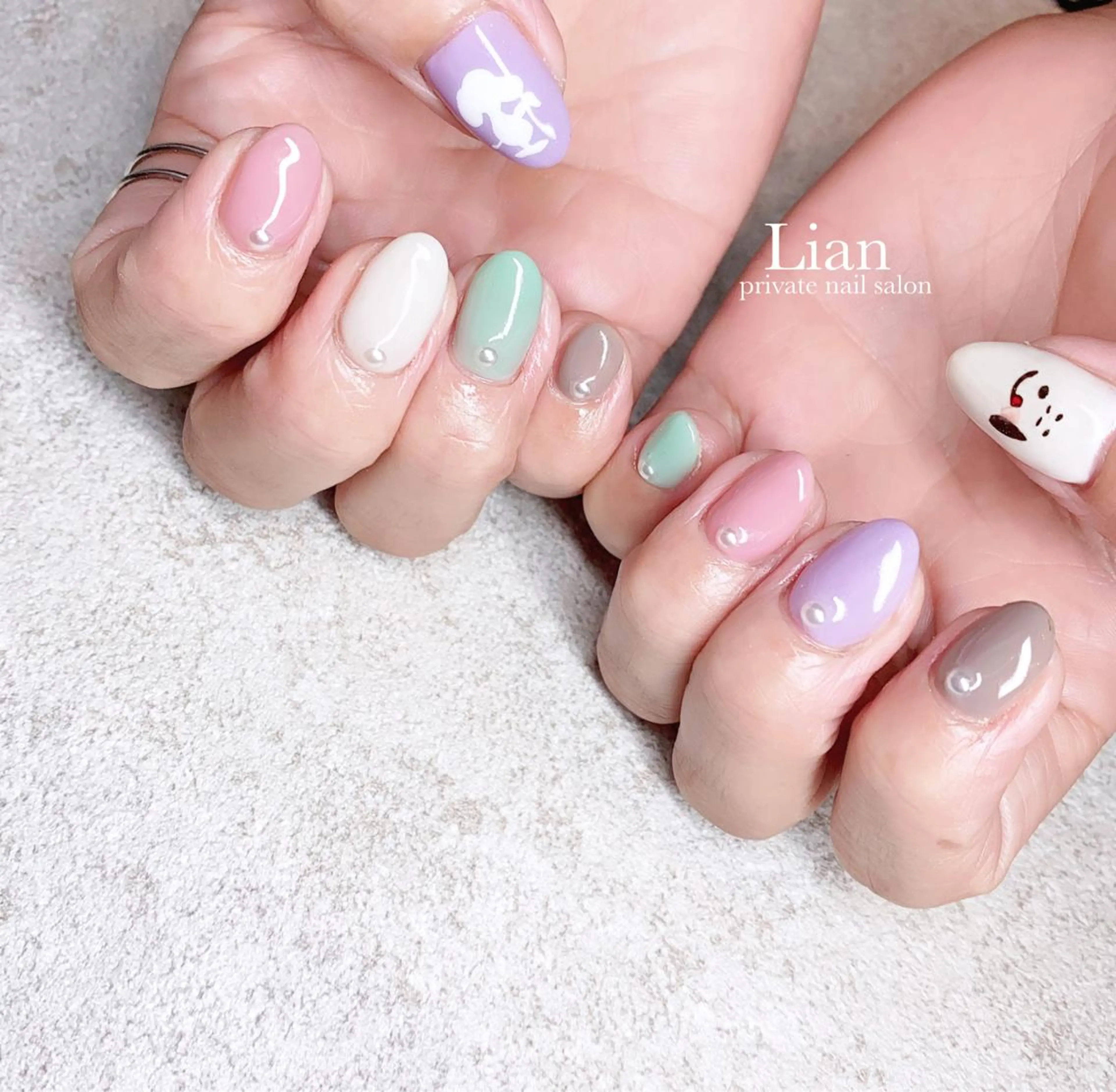 ネイル パステルネイル シンプルネイル nailsalon Lenoaのネイルデザイン
