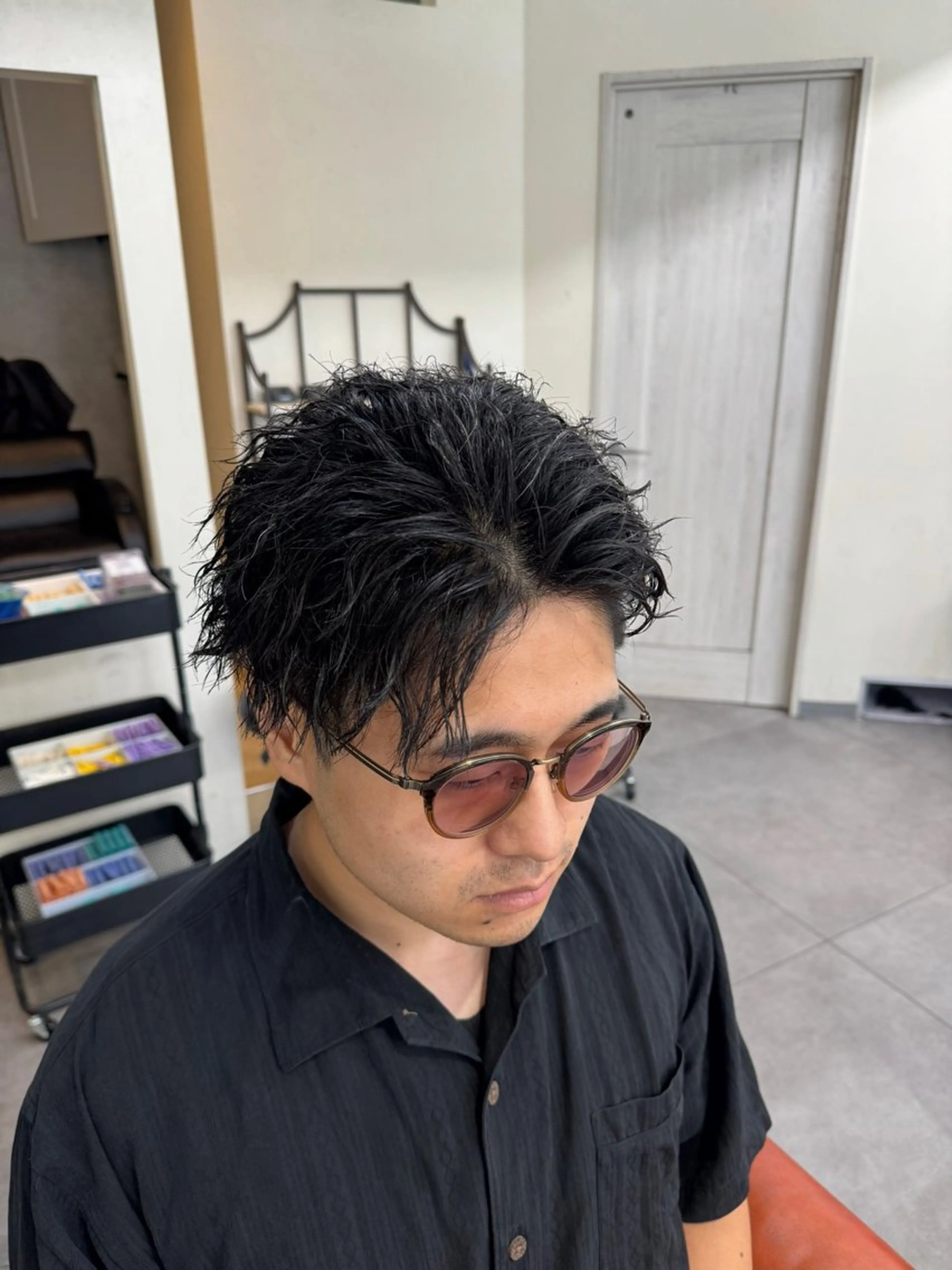 ショート パーマ メンズ メンズ/パーマ/ 京都駅/井上光のヘアスタイル