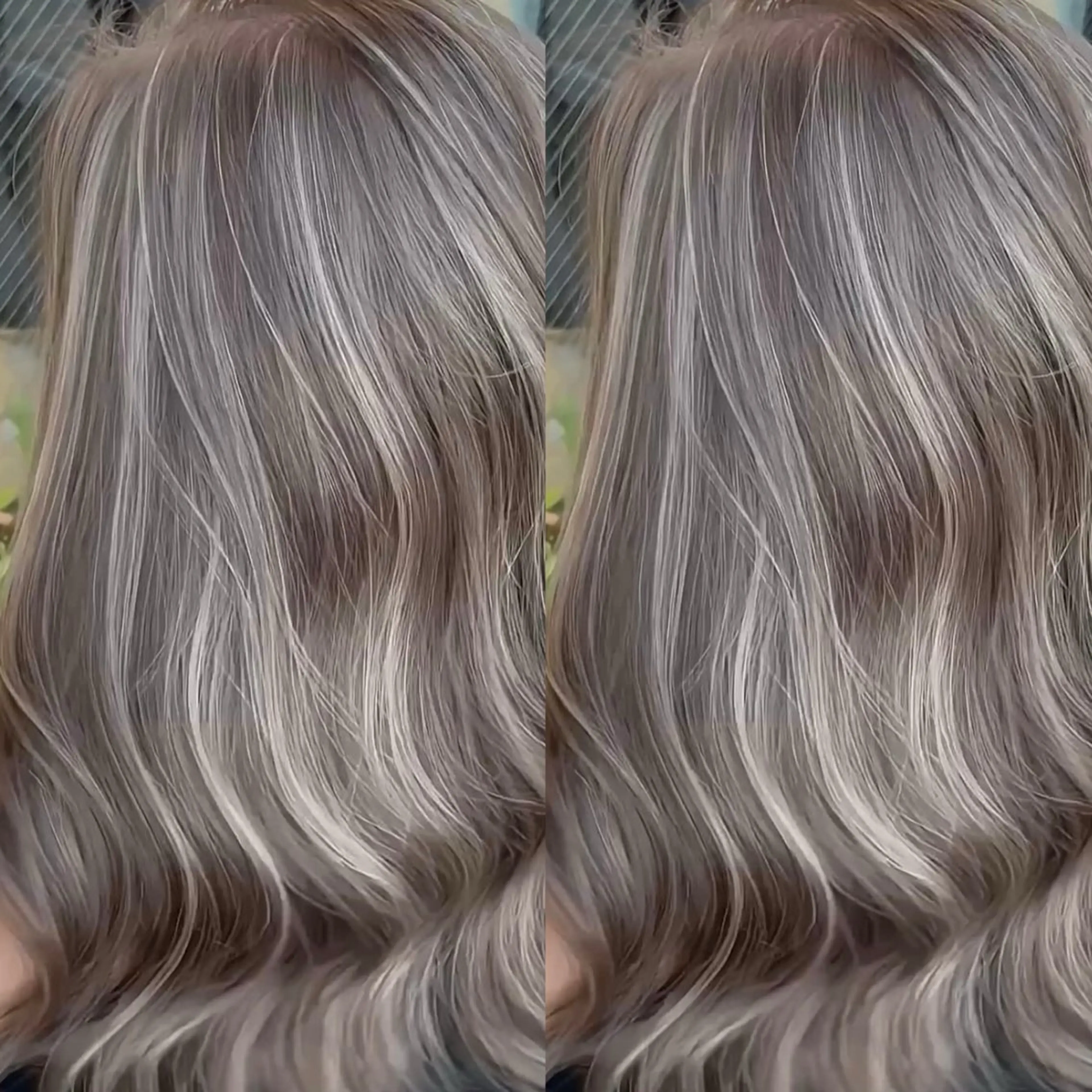 ロング カラー バレイヤージュ ブリーチ ケアブリーチ デザインカラー グレージュ ヘアカラー 表参道/ハイライト バレイヤージュのヘアスタイル