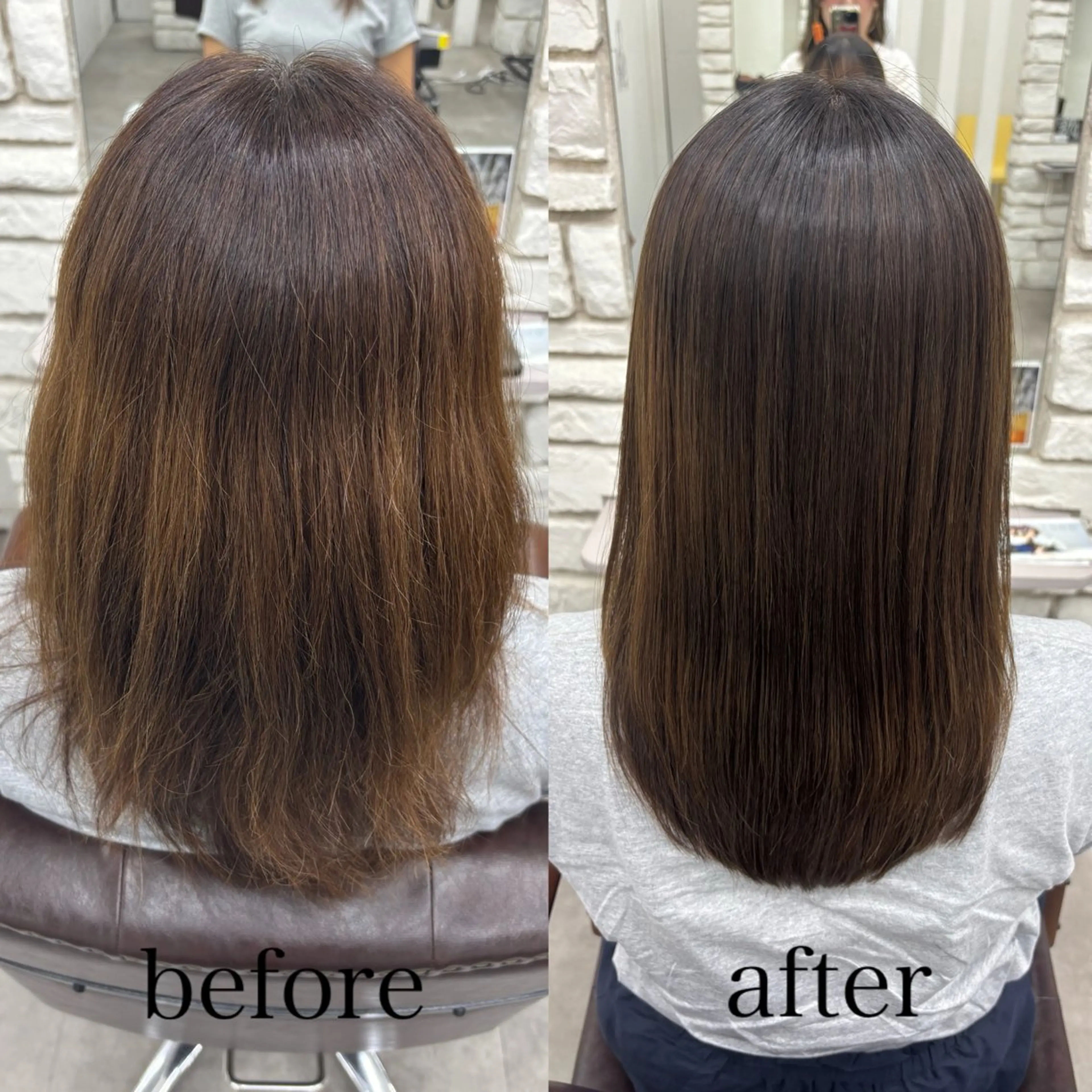 セミロング カット 縮毛矯正 I see/天王寺/ 髪質改善/本田 唯のヘアスタイル