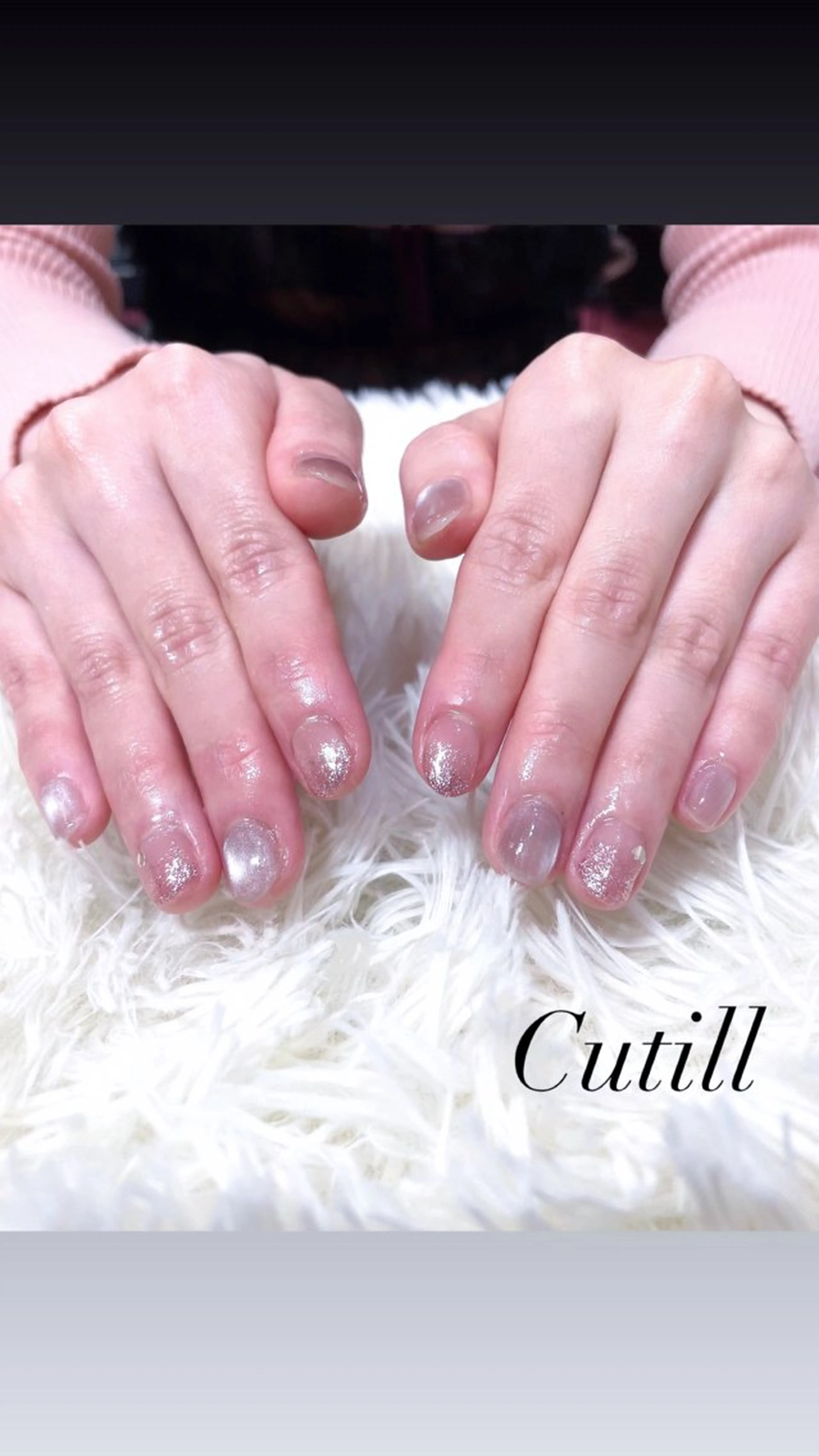 ネイル フラッシュネイル グラデーション キラキラネイル ピンク 春ネイル feel.a ‎もえ‎のネイルデザイン