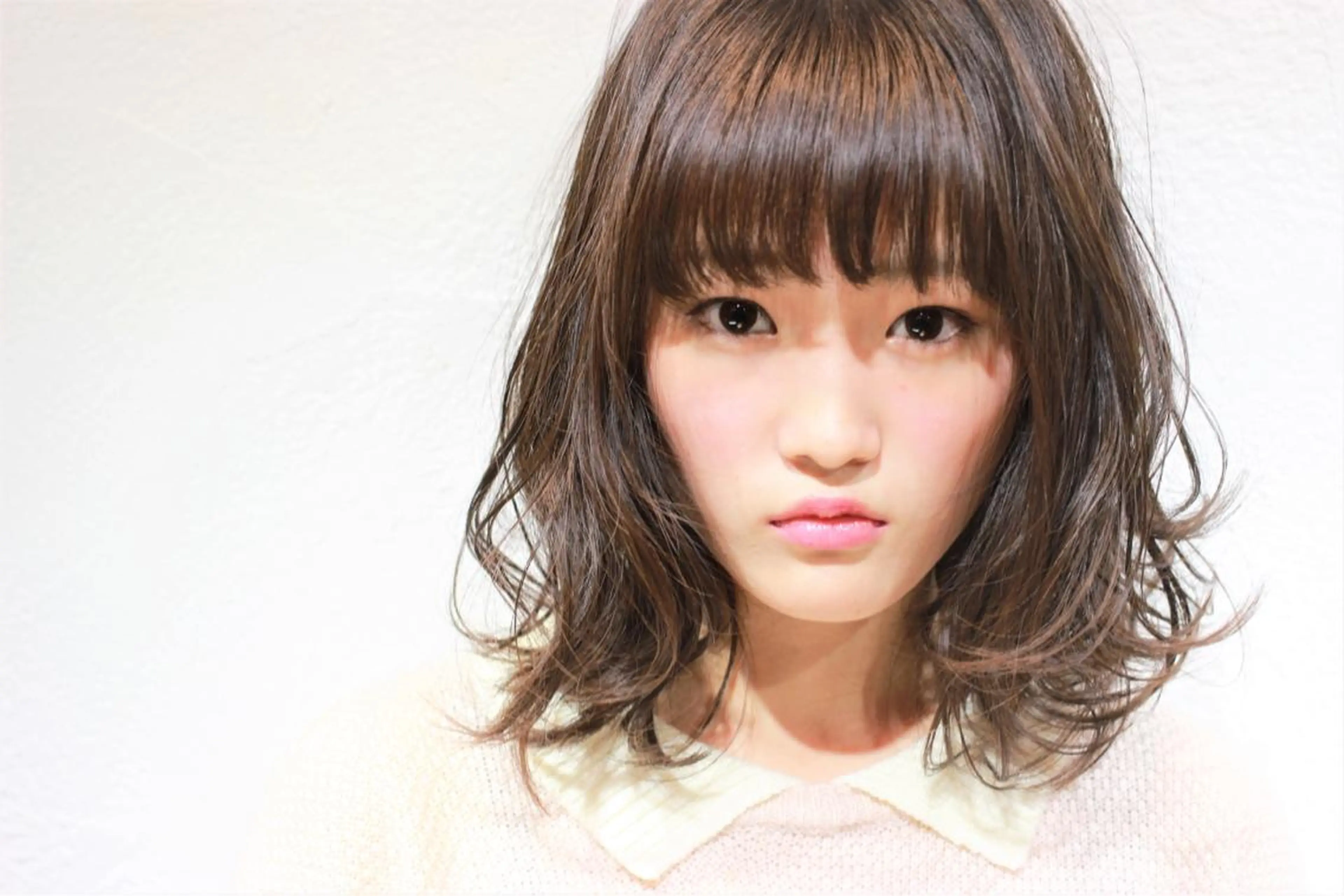 ミディアム 切りっぱなしボブ ボブ 所渉/韓国レイヤー /ウルフカットのヘアスタイル