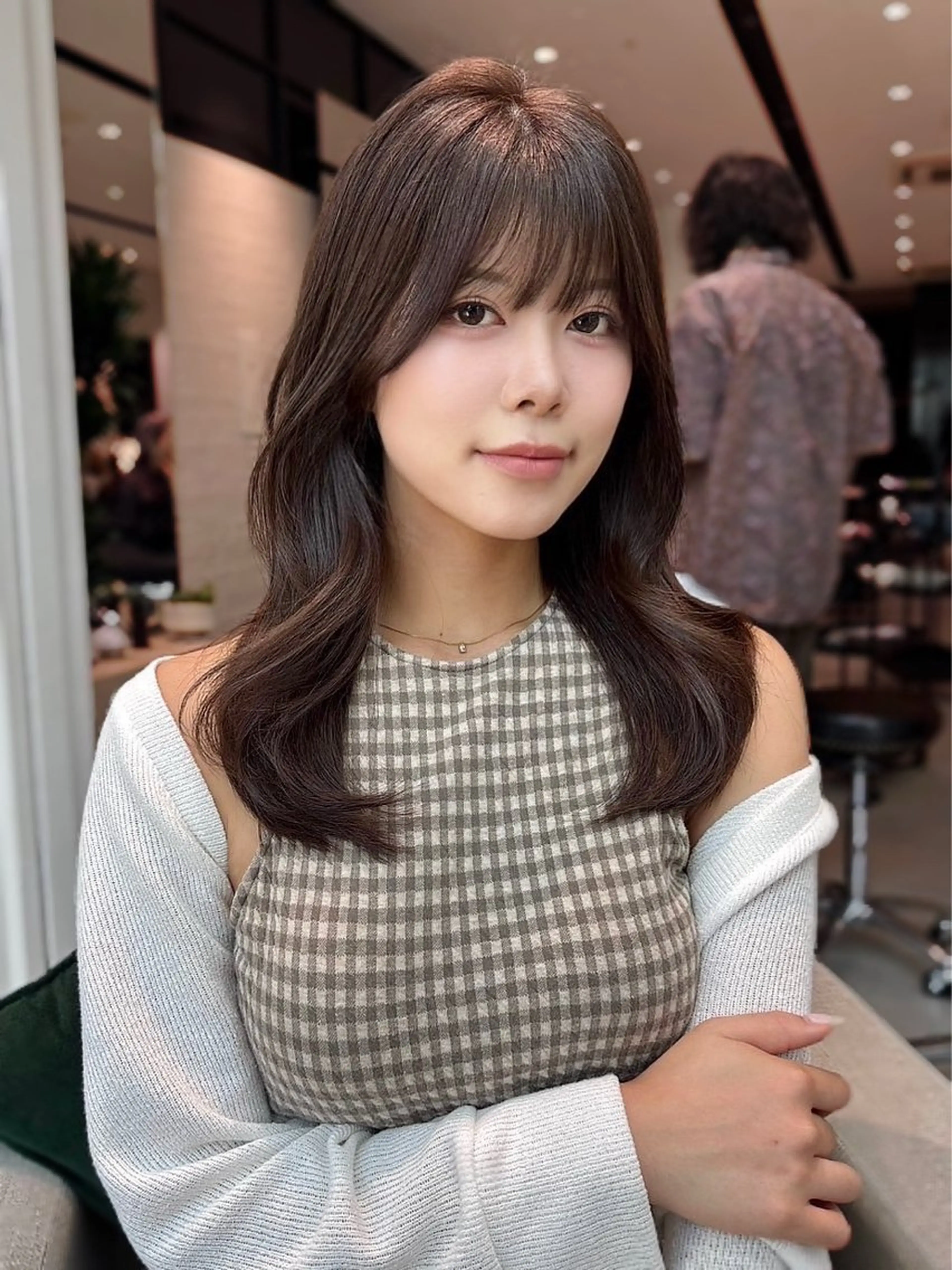 ミディアム カラー ブラウンカラー 韓国風ヘア レイヤーカット トリートメント カット ヘアカラー トリートメント 銀座/韓国レイヤー/ 艶カラー🍓原田侑依のヘアスタイル