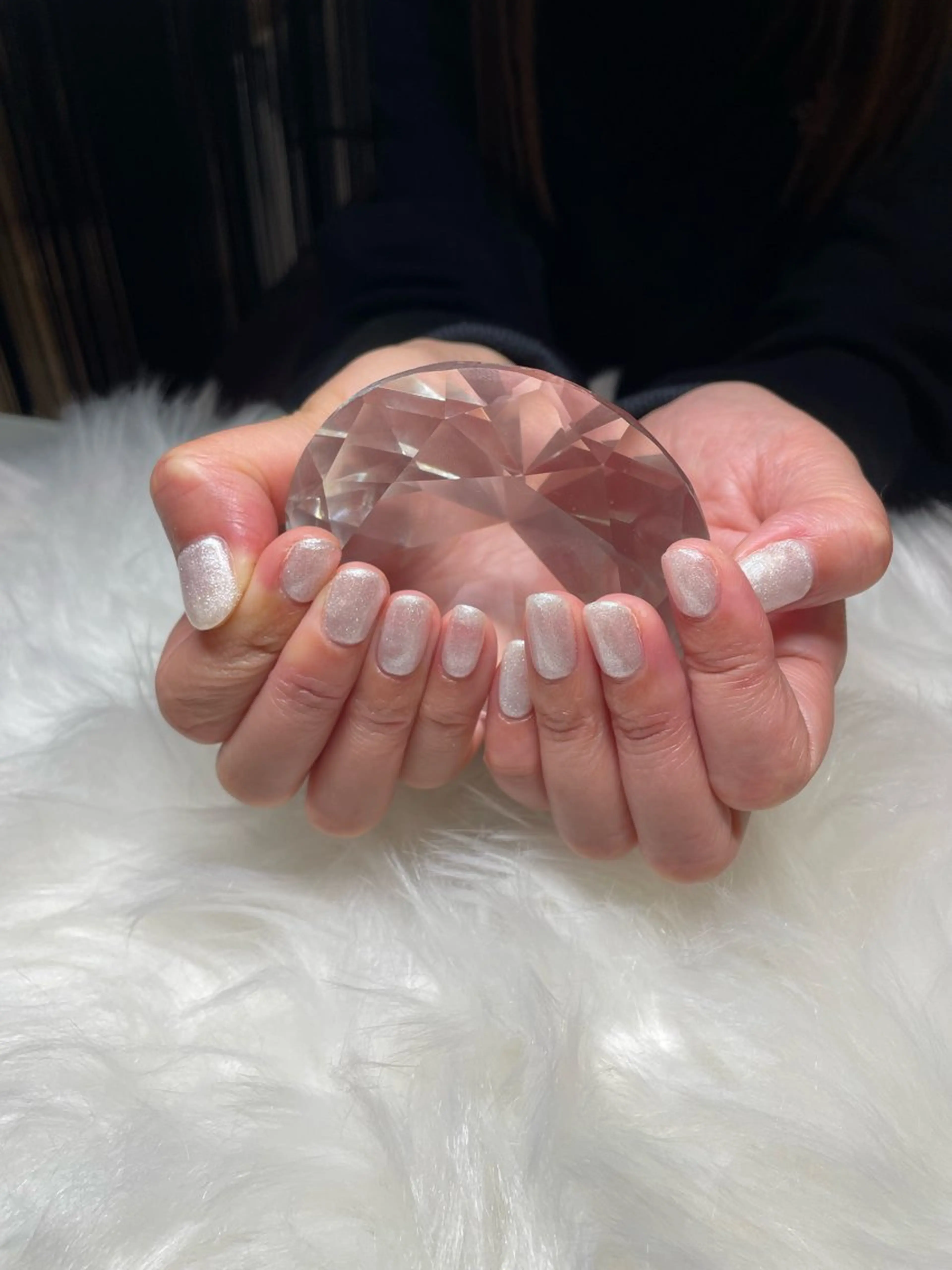 ネイル ラメ(グリッター) ホワイト RAMU 【cutill】のネイルデザイン