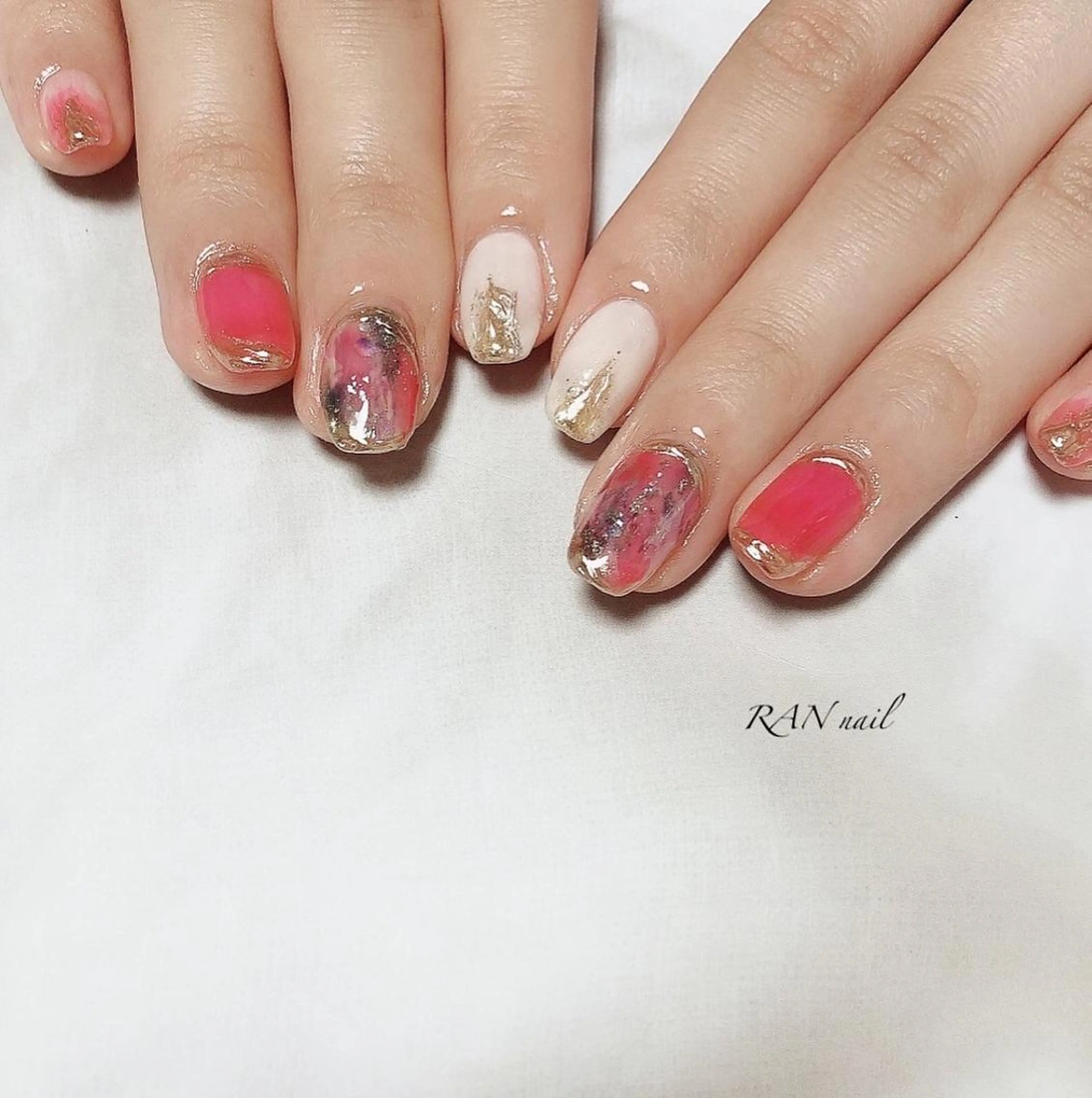 ネイル ブルー フットネイル ミラーネイル ニュアンスネイル オフィスネイル ハンドネイル フットネイル RAN nailのネイルデザイン