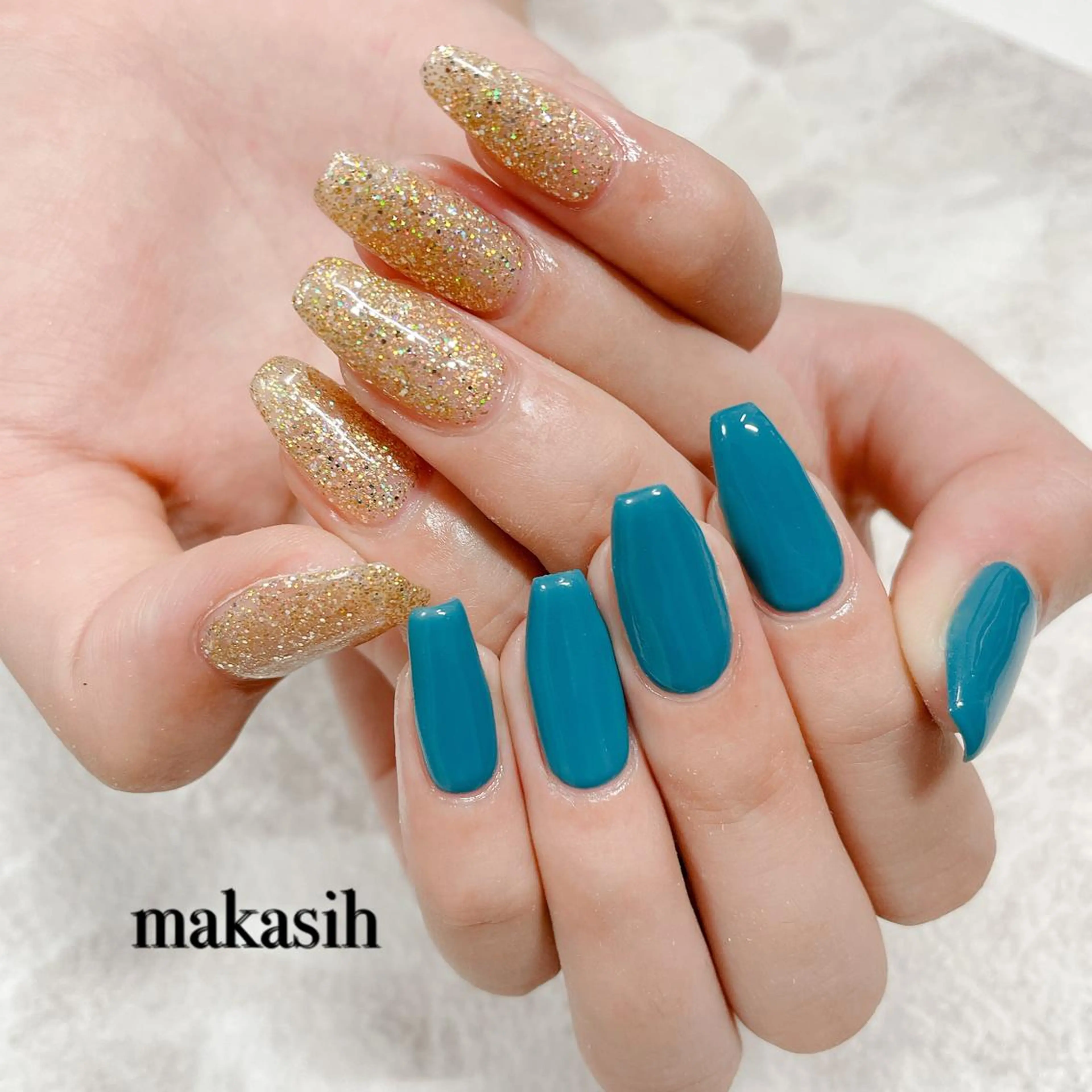 ネイル ブルー シンプルネイル 濱田 美菜子のエステ・リラクイメージ