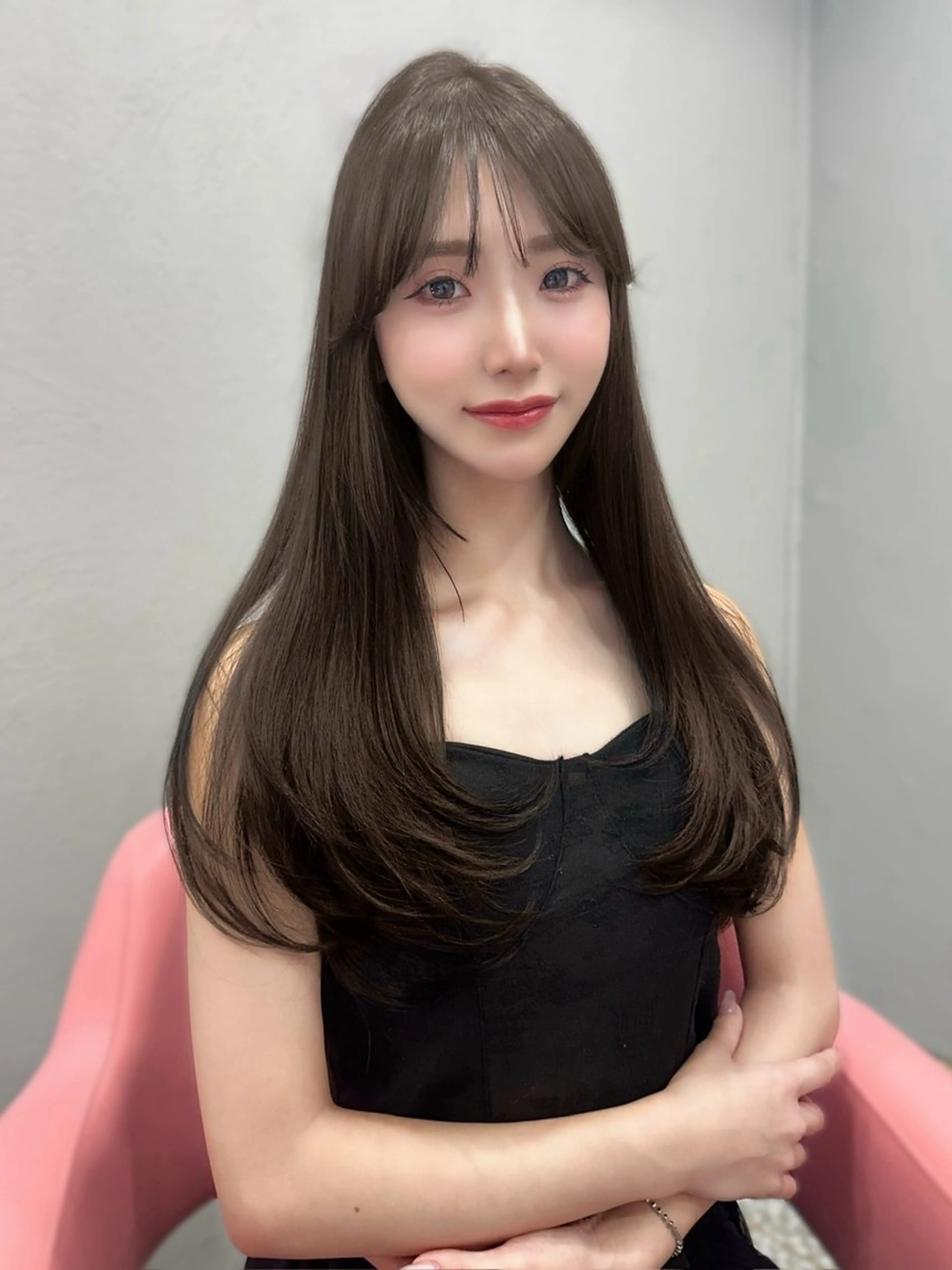 【学割🌸】ダブルケアカラー➕前髪顔周りカット➕1step treatment🩷(ロング料金頂いておりません♡)の写真