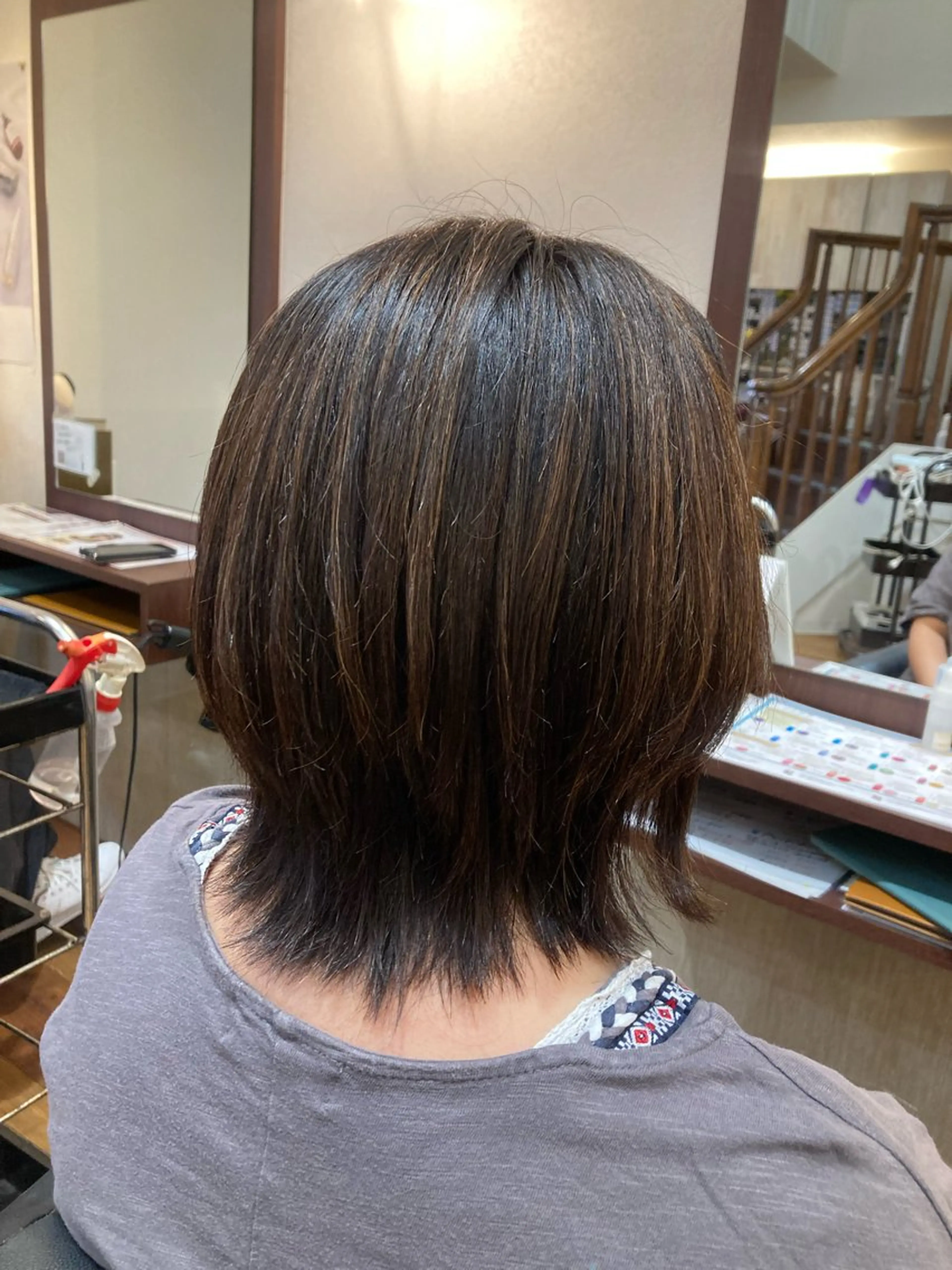 セミロング 髪質改善カラー 縮毛矯正🤍辻桃加のヘアスタイル