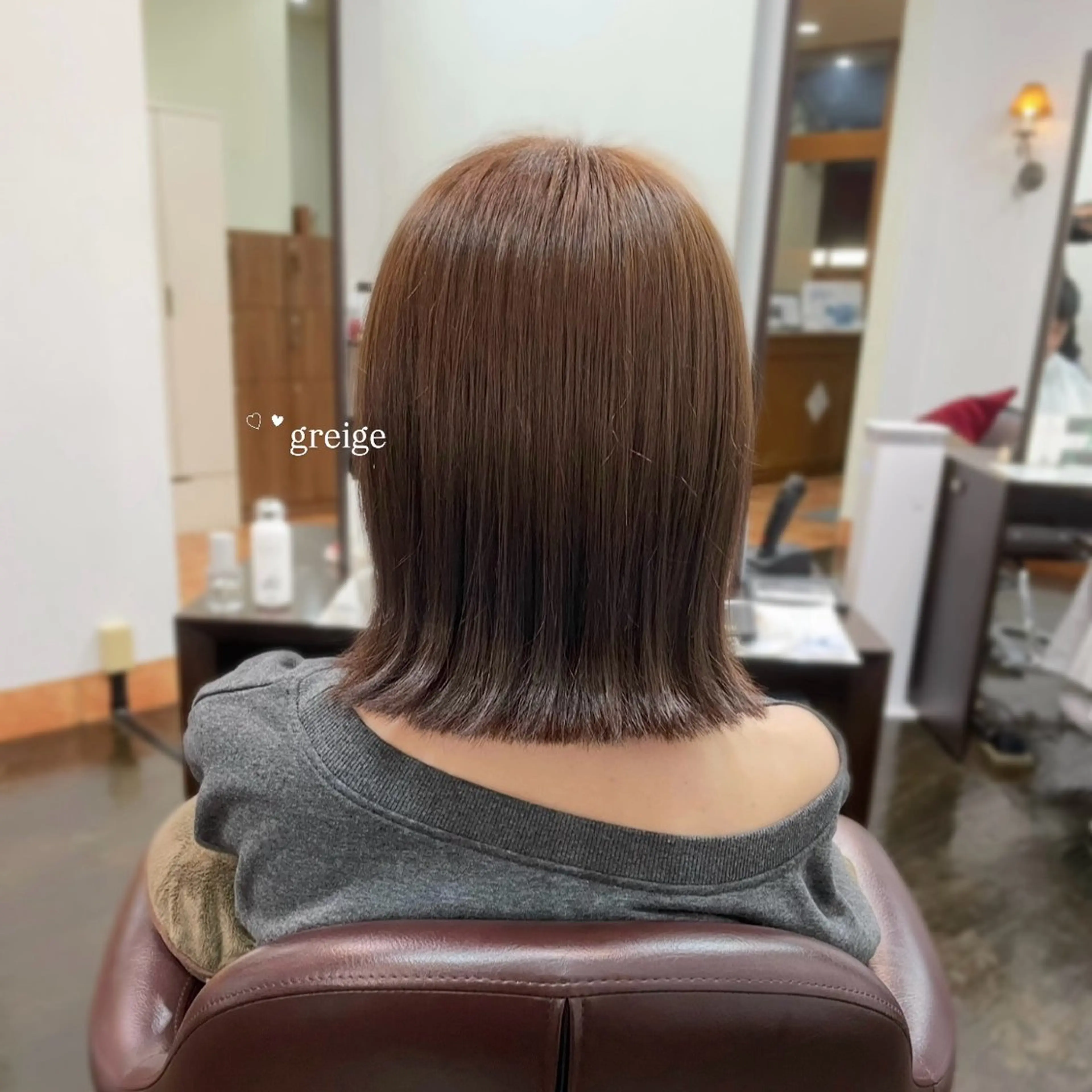 ミディアム カラー グレージュ ヘアカラー nana ♡のヘアスタイル