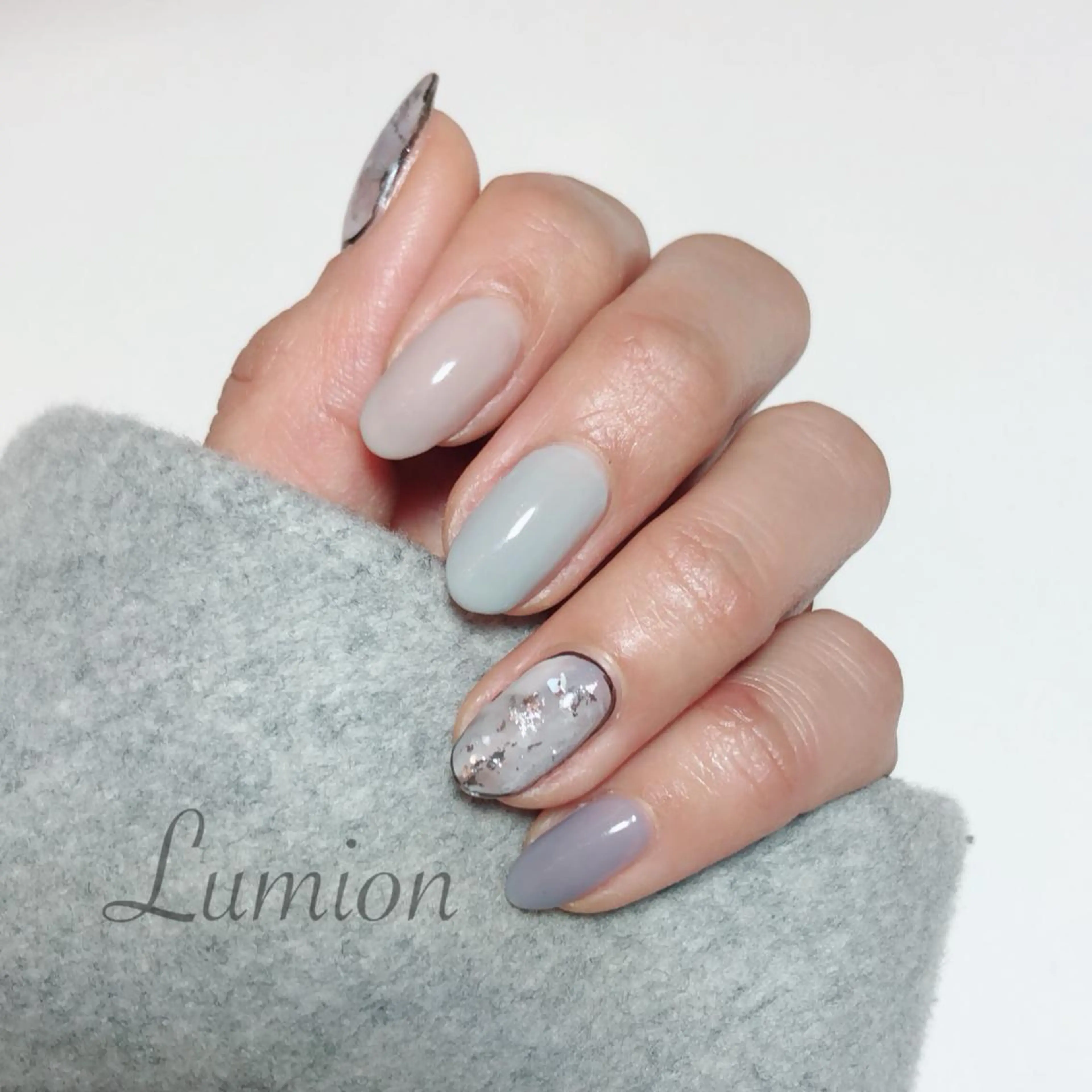 ネイル ブルー ハンドネイル nailroom Lumionのネイルデザイン