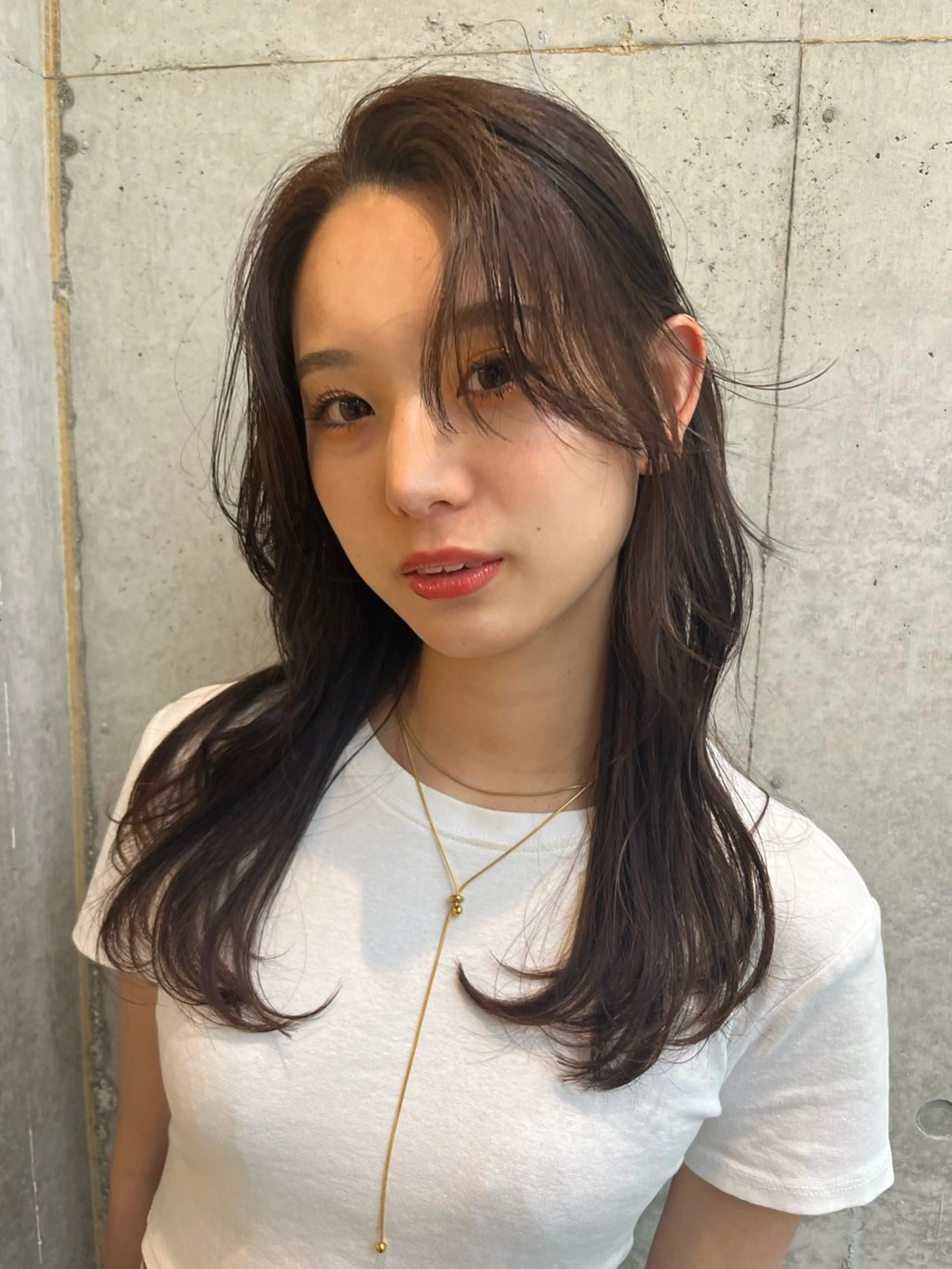セミロング カラー レイヤーカット/ 酸性ストレート梅田のヘアスタイル