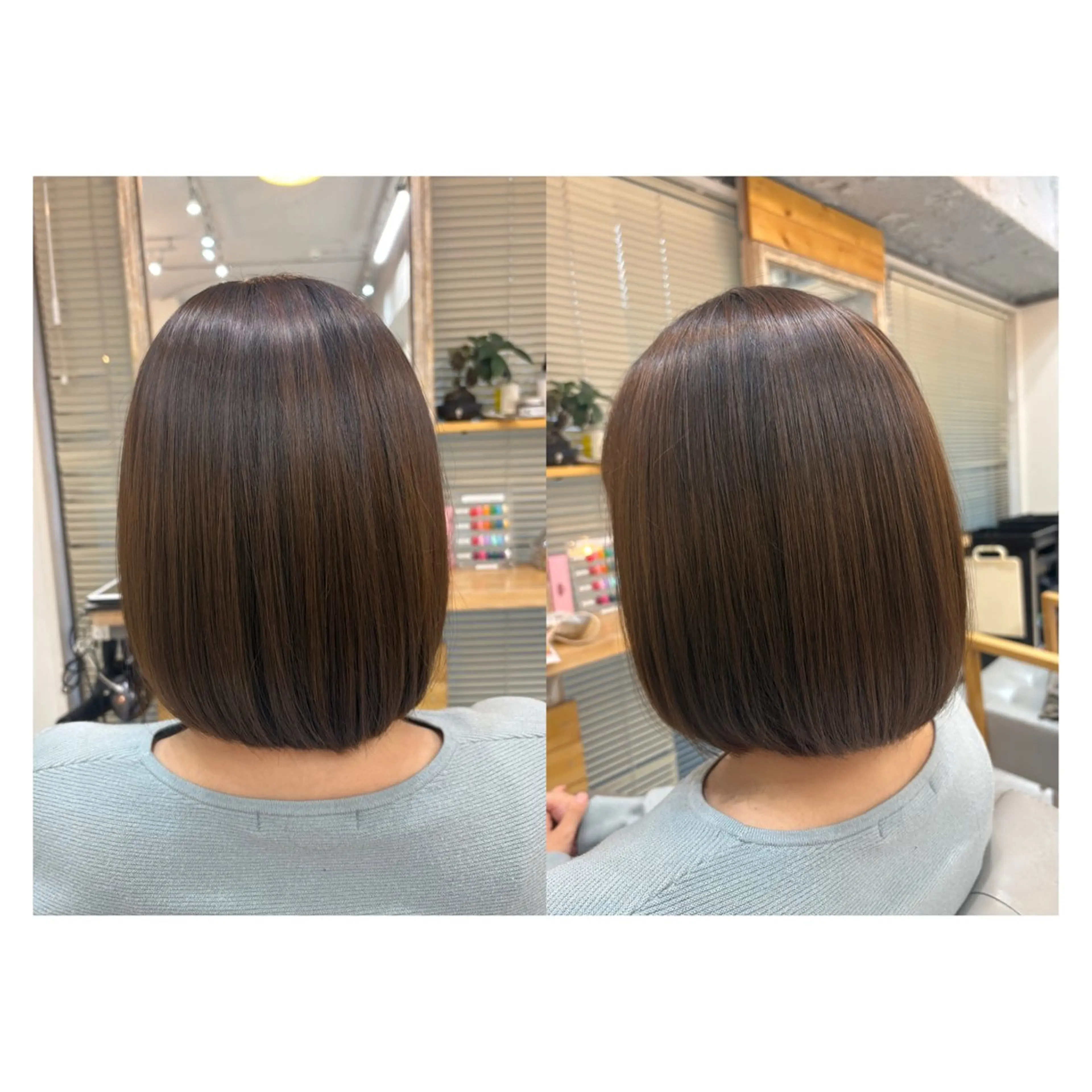 ミディアム レイヤーカット・ 縮毛矯正 星野のヘアスタイル