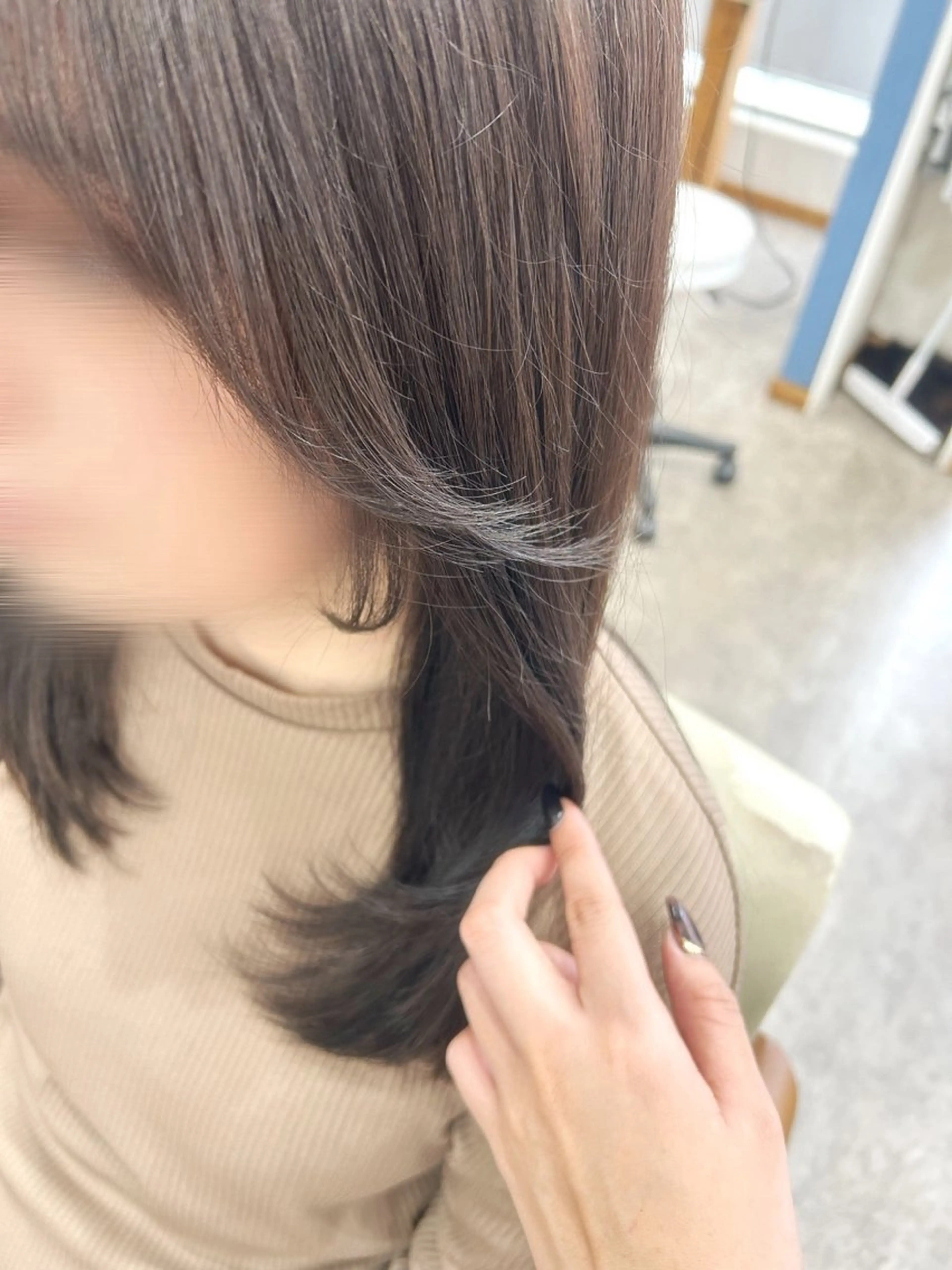 セミロング 顔周りカット レイヤーカット カット 袈叶 ✨のヘアスタイル