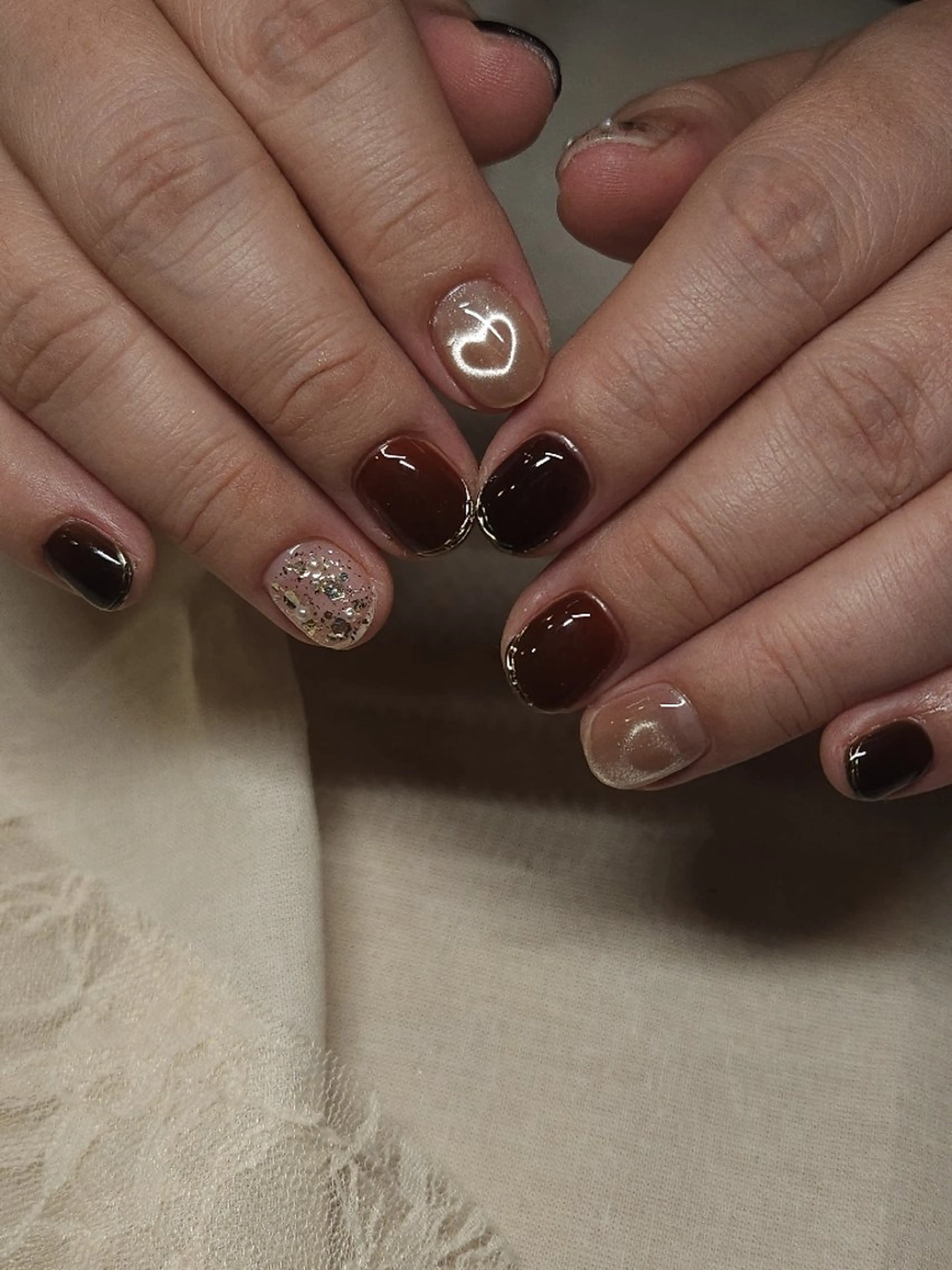 ネイル ハート マグネットネイル ハンドネイル mukuby_ manamiのネイルデザイン