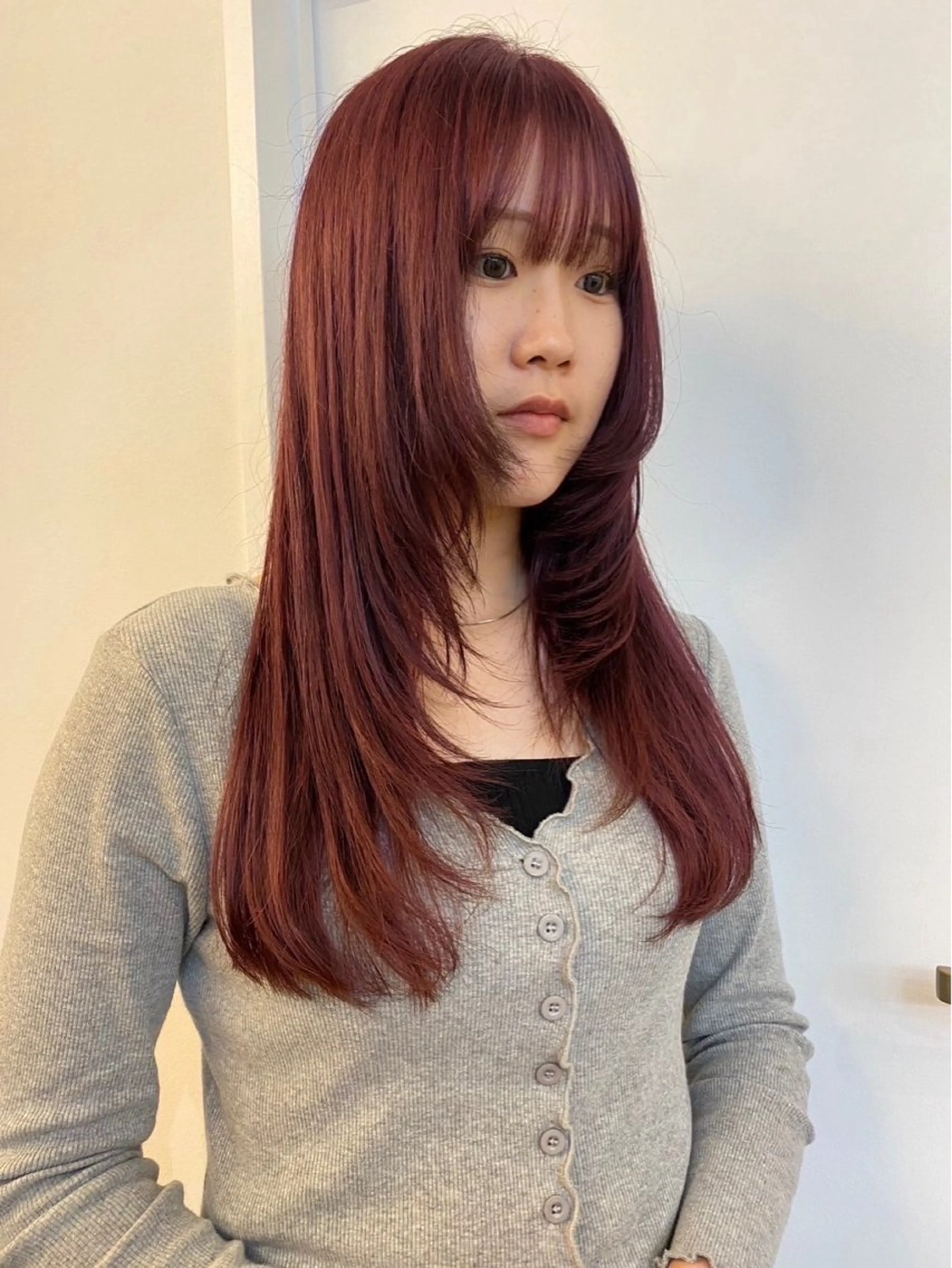 ロング カラー 顔周りカット レイヤーカット ichika/福岡 /透明感カラー🤎のヘアスタイル