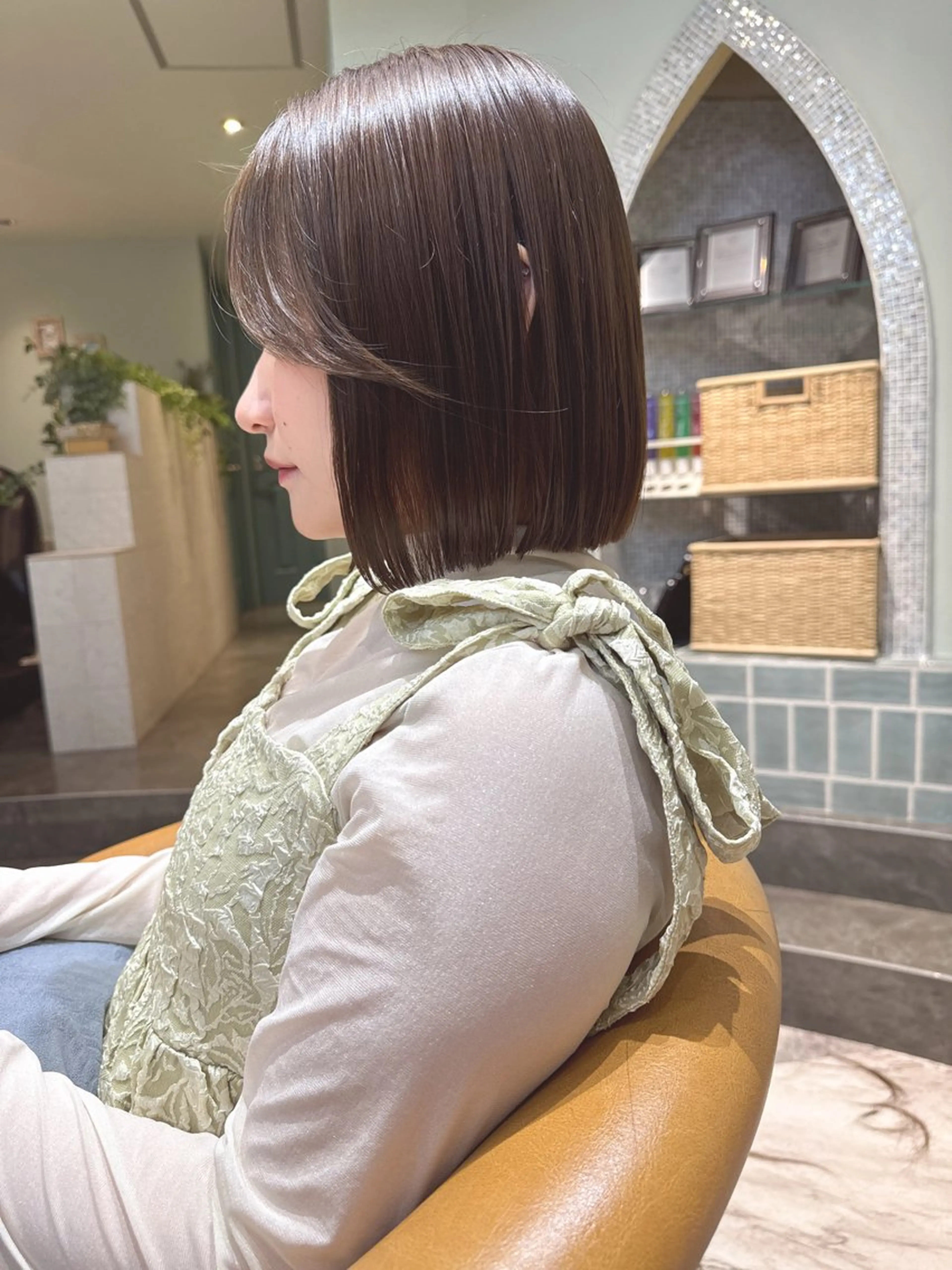 ショート ショートボブ 韓国風カラー ボブ くびれヘア 髪質改善 ボブ/顔周りカット /縮毛矯正/鈴木隆太のヘアスタイル