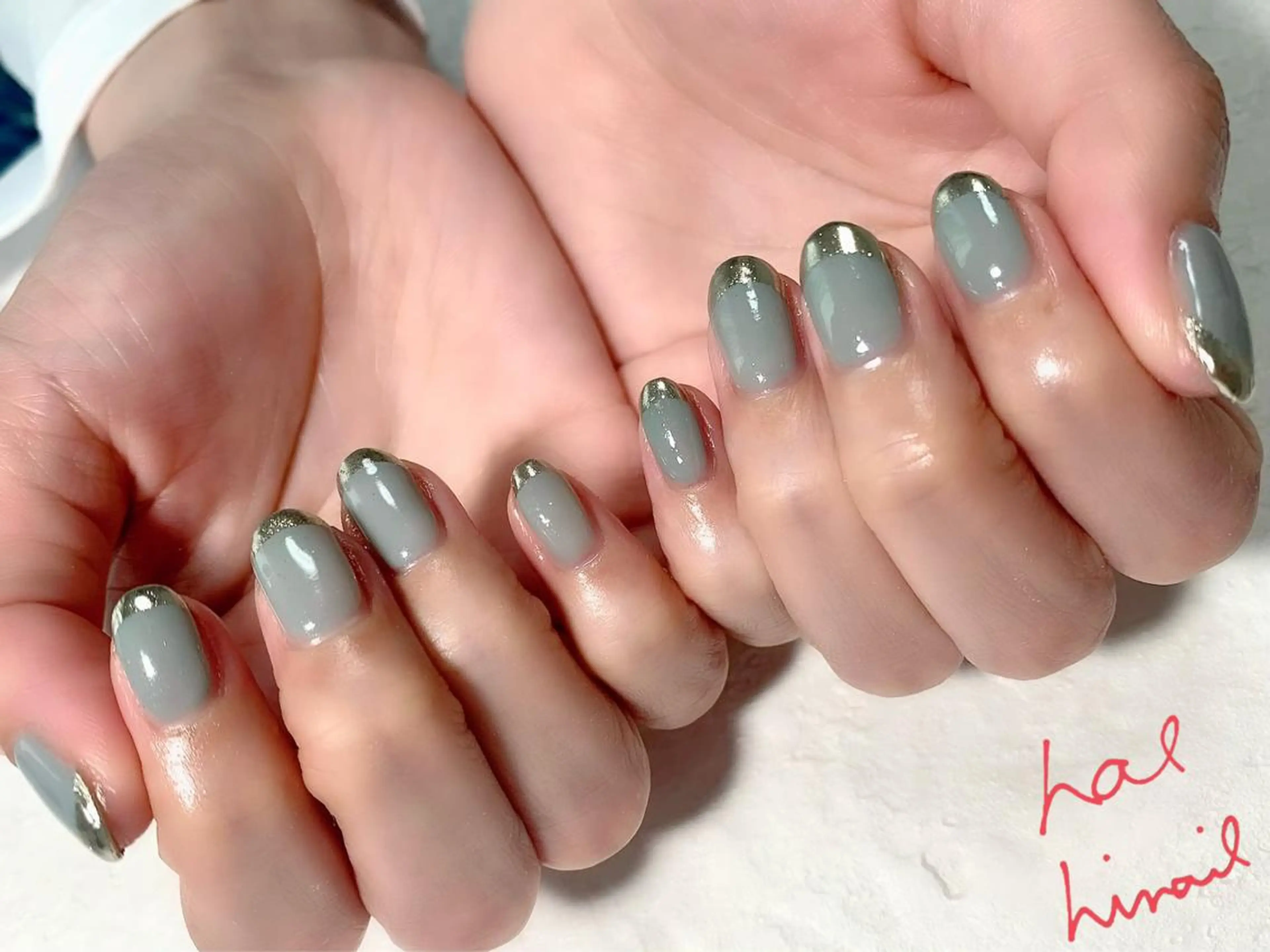 ネイル フレンチネイル ミラーネイル はるひな ねいるのネイルデザイン