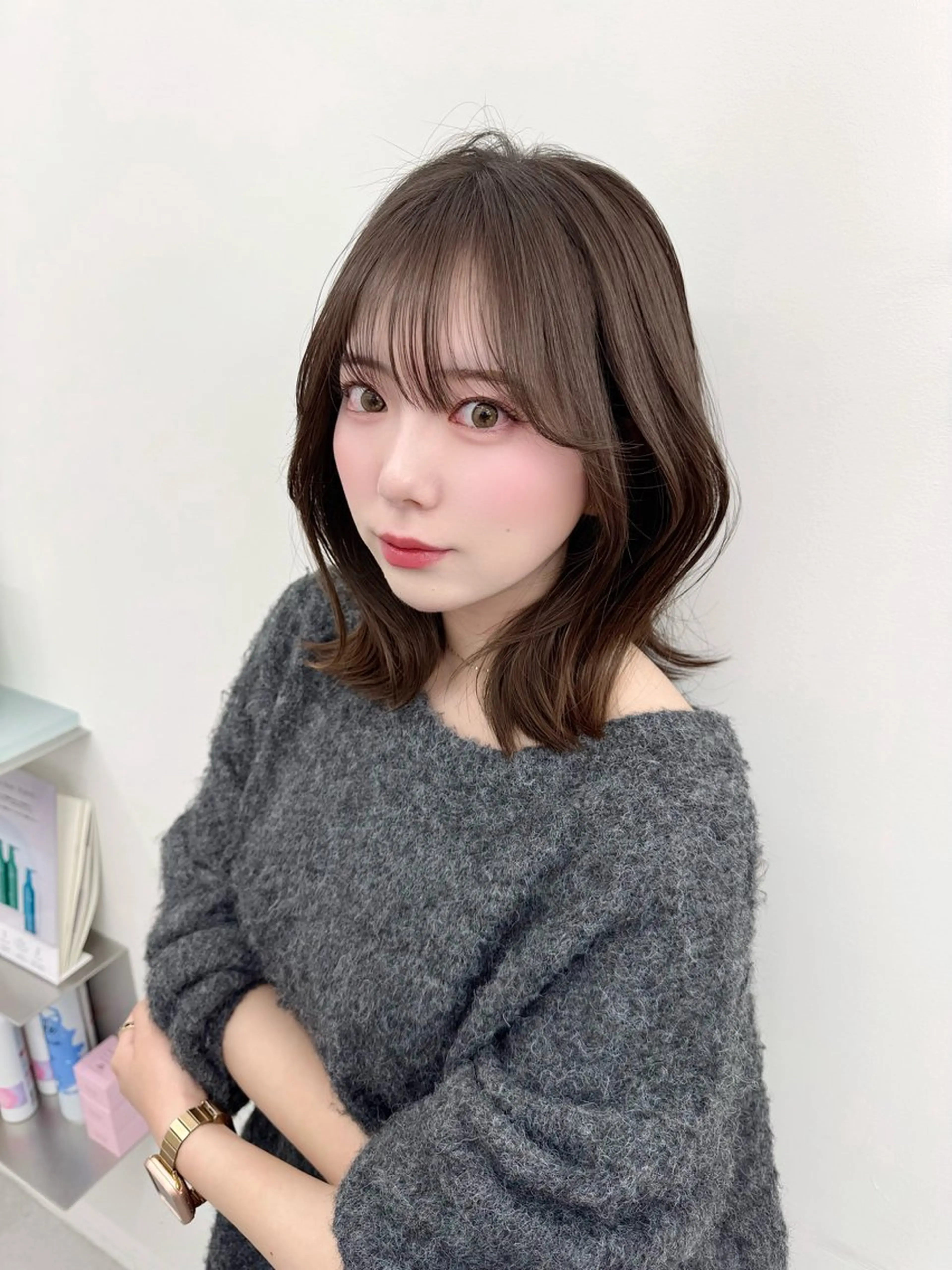 ミディアム 韓国ヘア　紗希 🦋のヘアスタイル