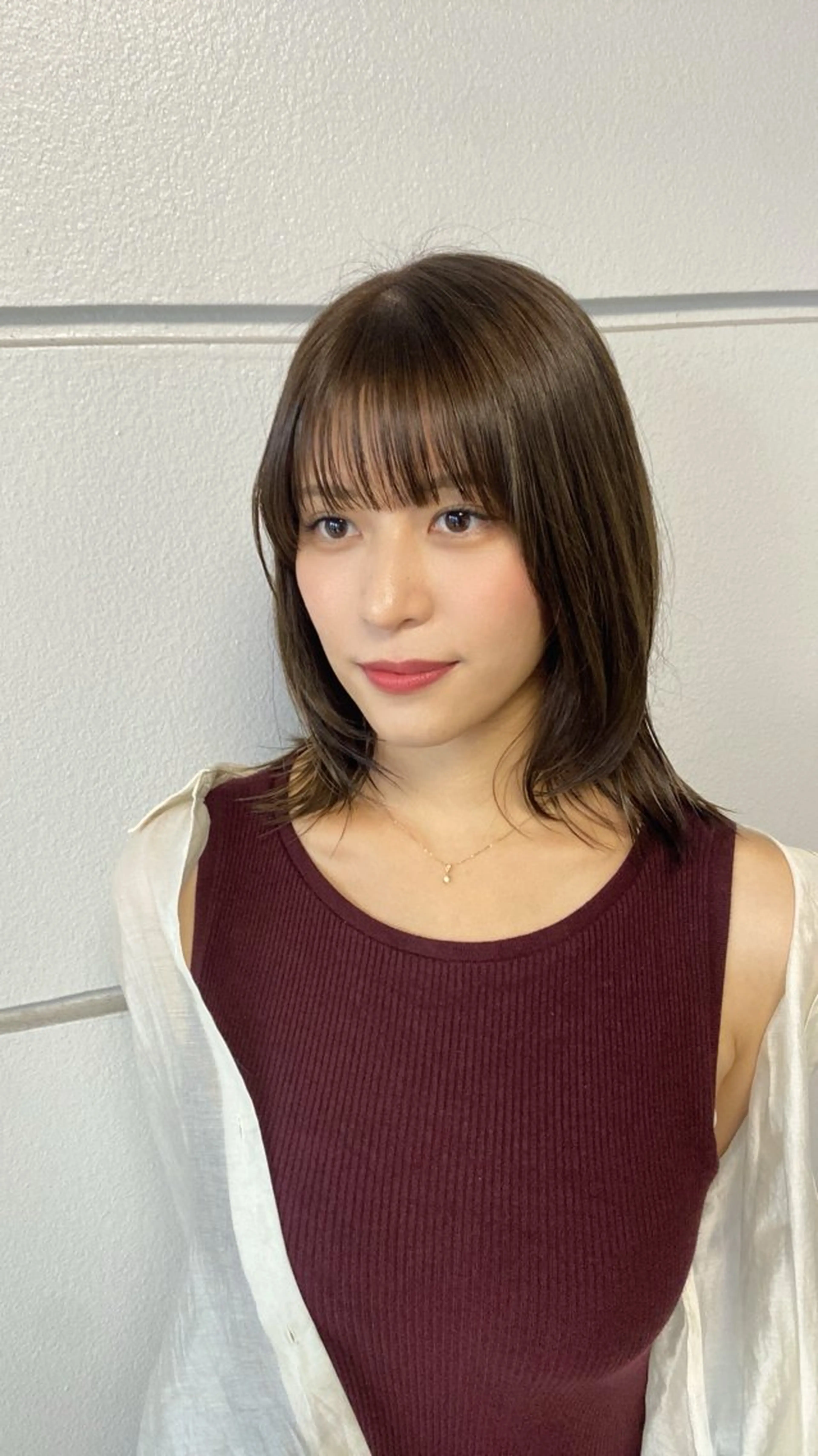 ミディアム カラー グレージュ オリーブグレージュ オリーブグレー くびれヘア 髪質改善特化🥣🫧 天神美容室のヘアスタイル