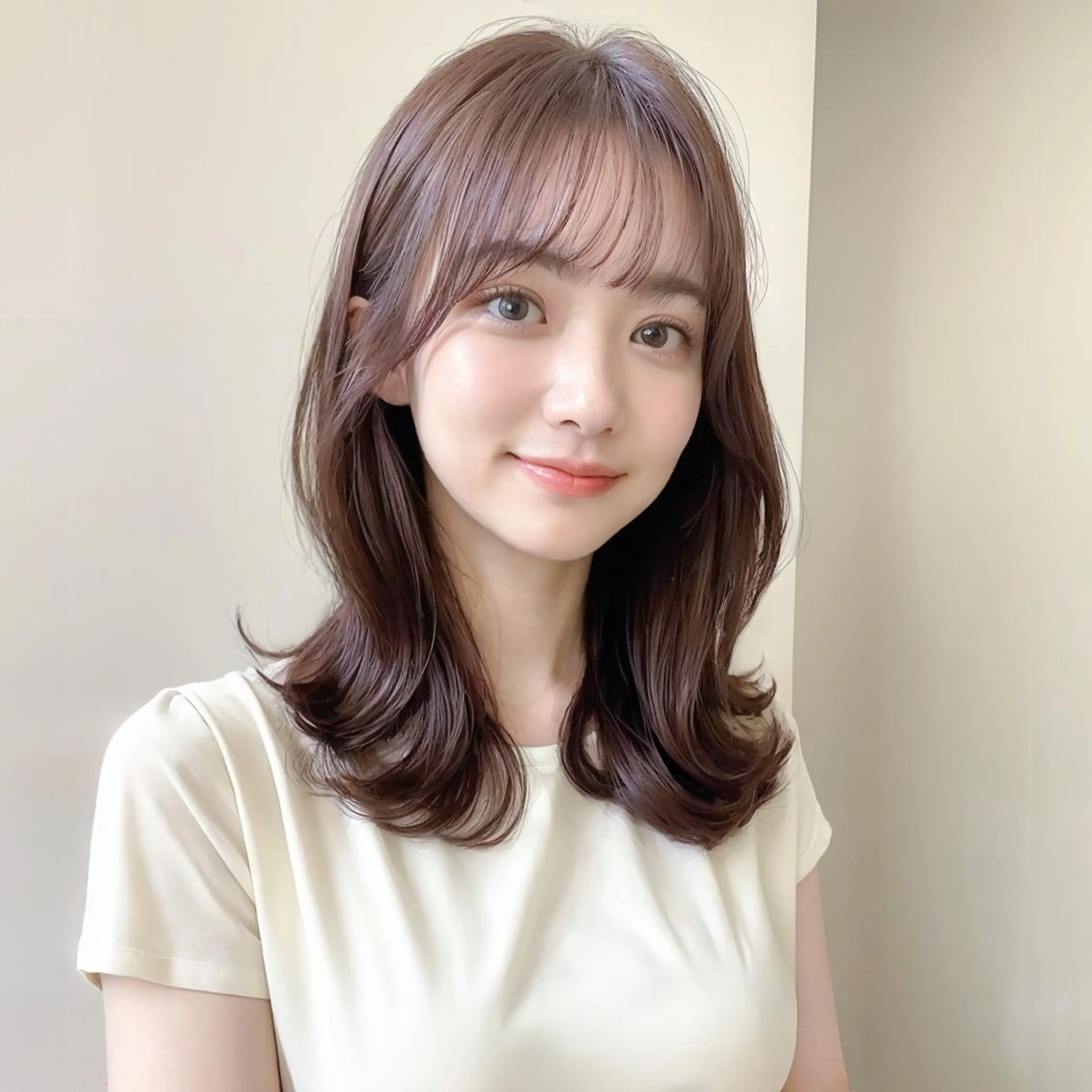 セミロング レイヤーカット／韓国 🤎きのした いちかのヘアスタイル