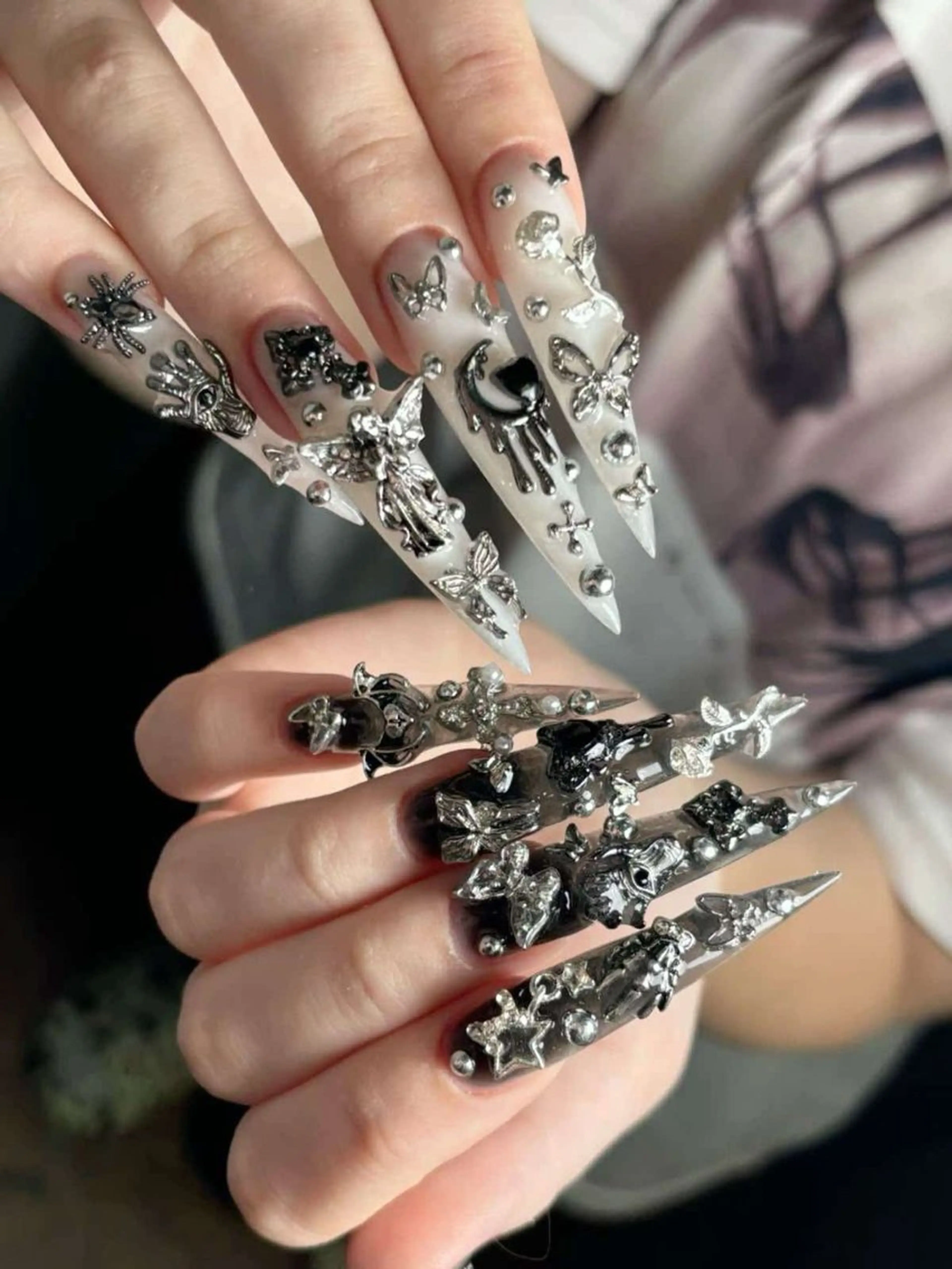 ネイル オーロラネイル チークネイル 長さ出し フットネイル フレンチネイル Lee Nails チップ長さだし専門店のネイルデザイン