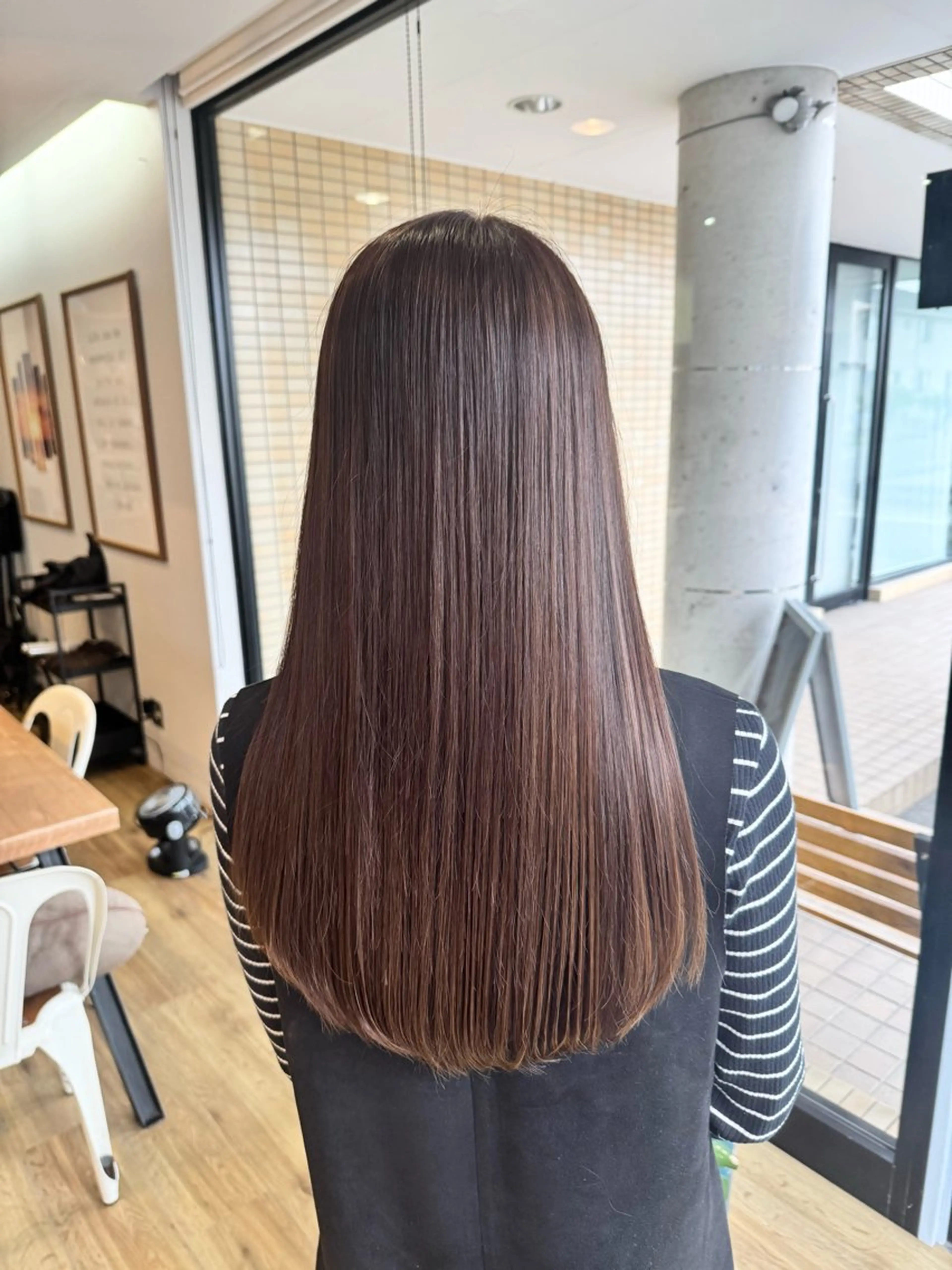 ロング カラー ブラウンカラー カット ヘアカラー トリートメント ツキダテ ユイのヘアスタイル