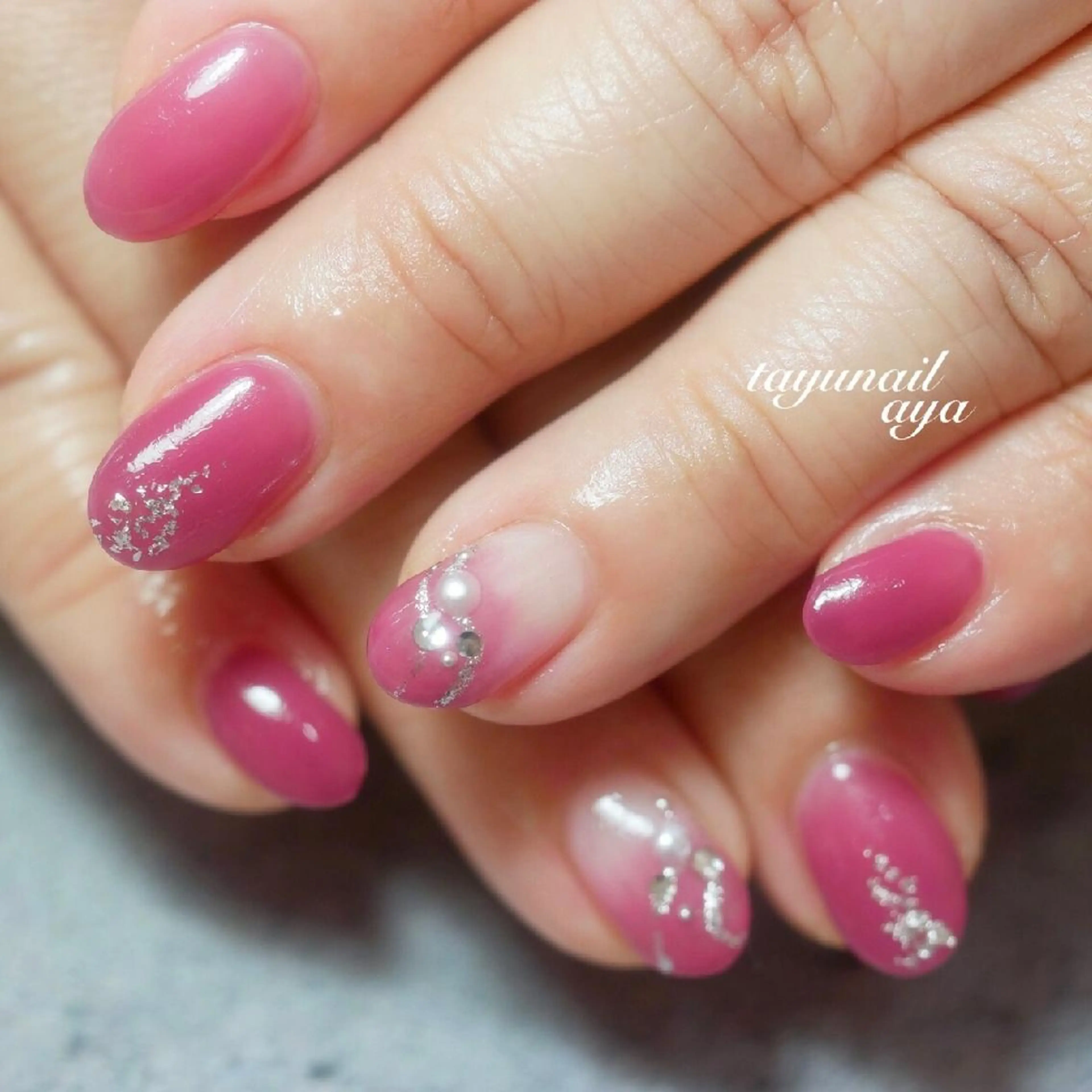 ネイル アートネイル ブルー ジェルネイル パラジェル 夏ネイル ネイルサロン 【たゆnail】のネイルデザイン