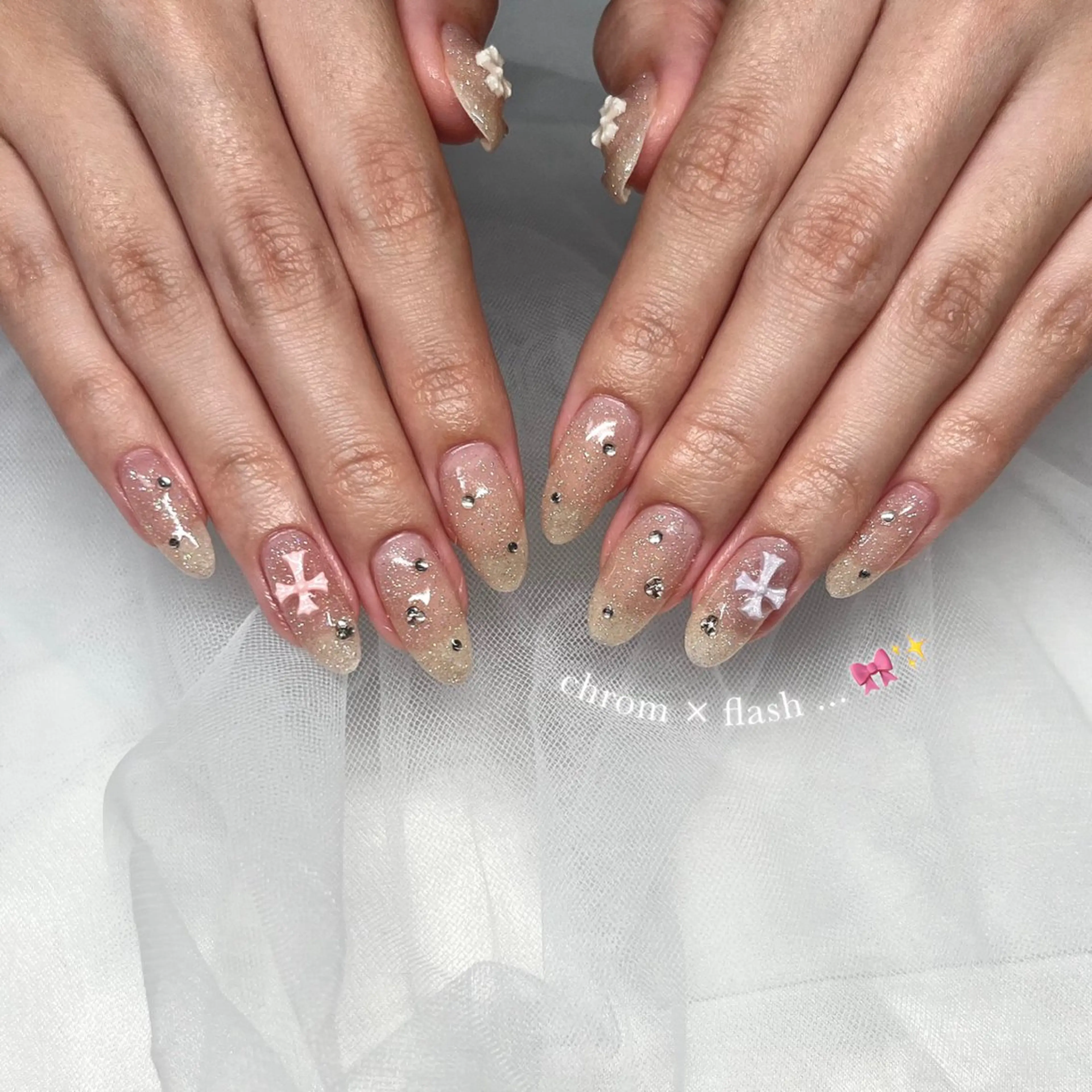 ネイル 長さ出し フラッシュネイル ジェルネイル マグネットネイル 持ち込み ハンドネイル 🌷Gemini nami🌷のネイルデザイン