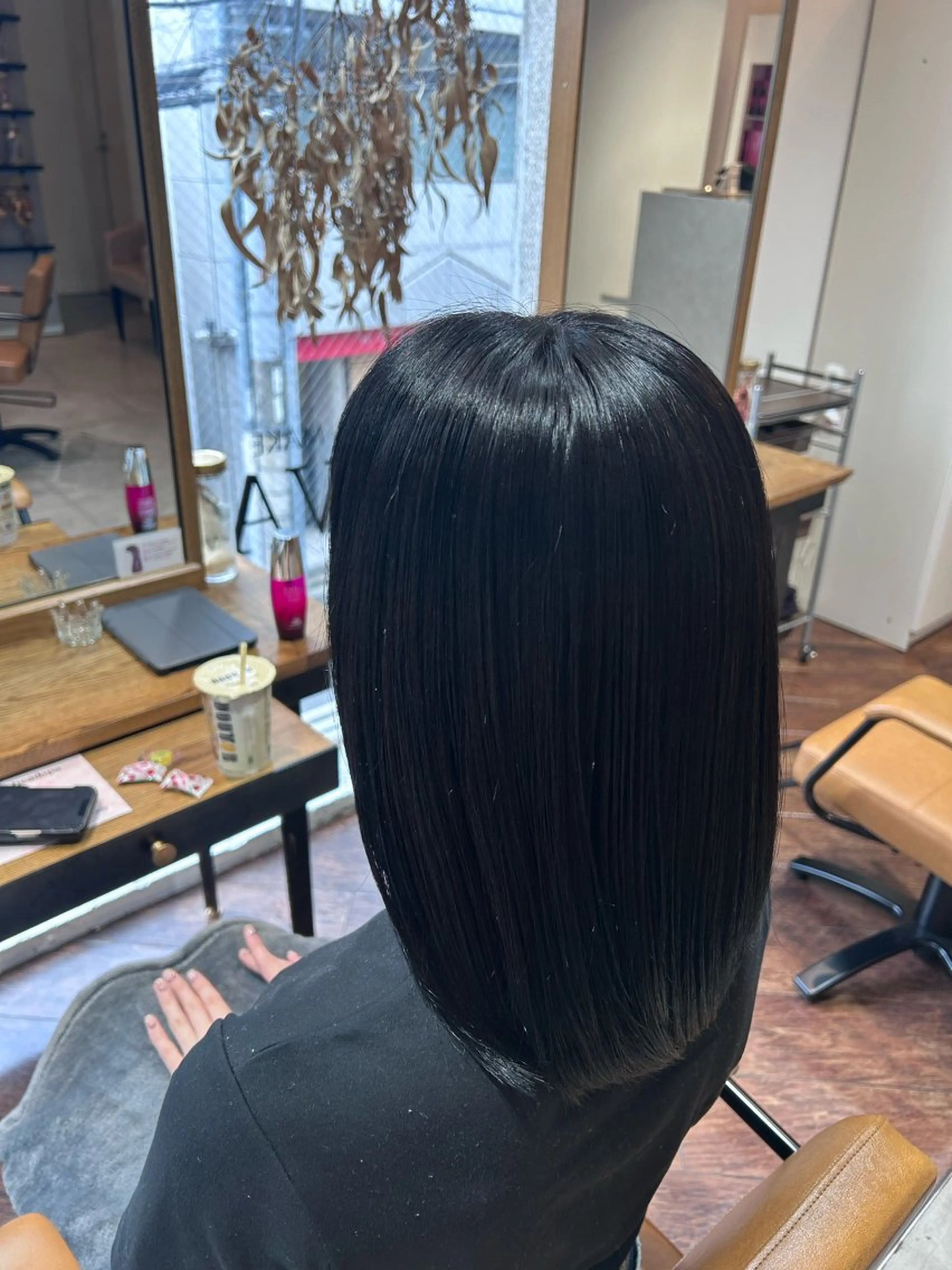ロング カラー 縮毛矯正 蓮池 愛海のヘアスタイル