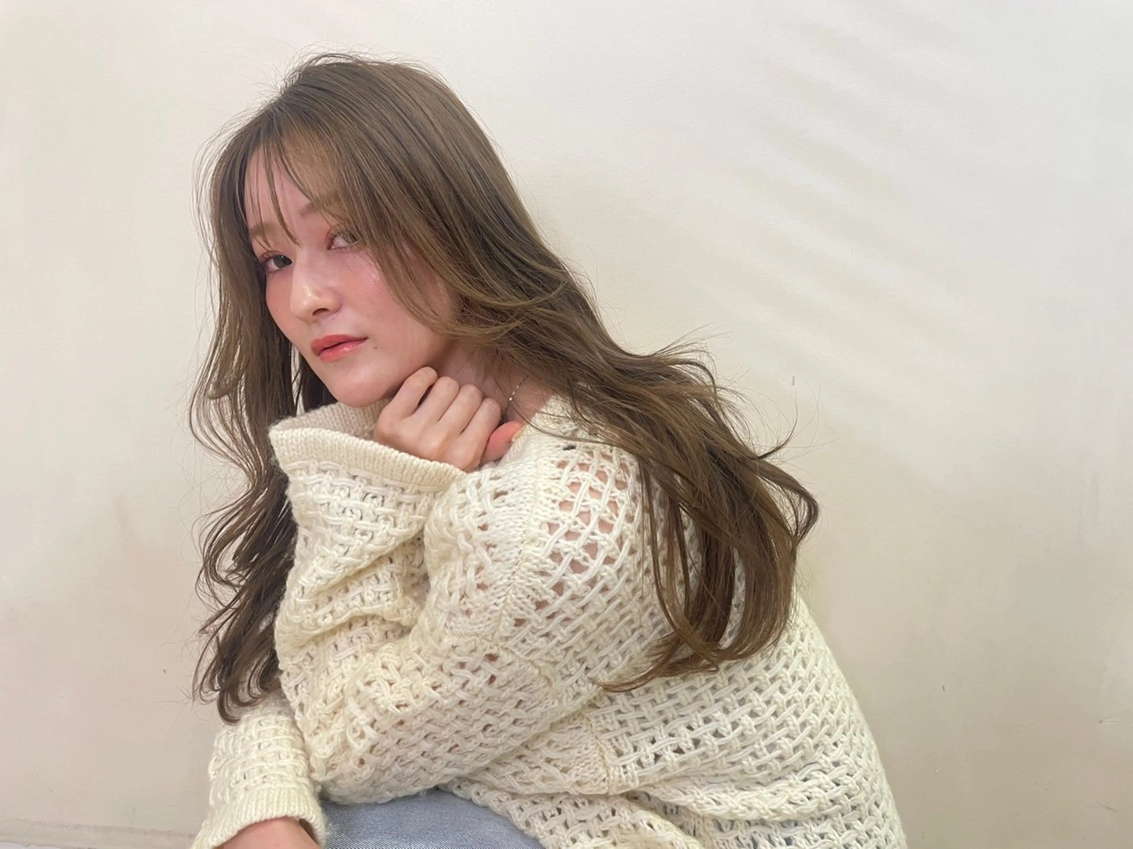 ロング カラー ベージュカラー オリーブベージュ 恒松 雄基のヘアスタイル