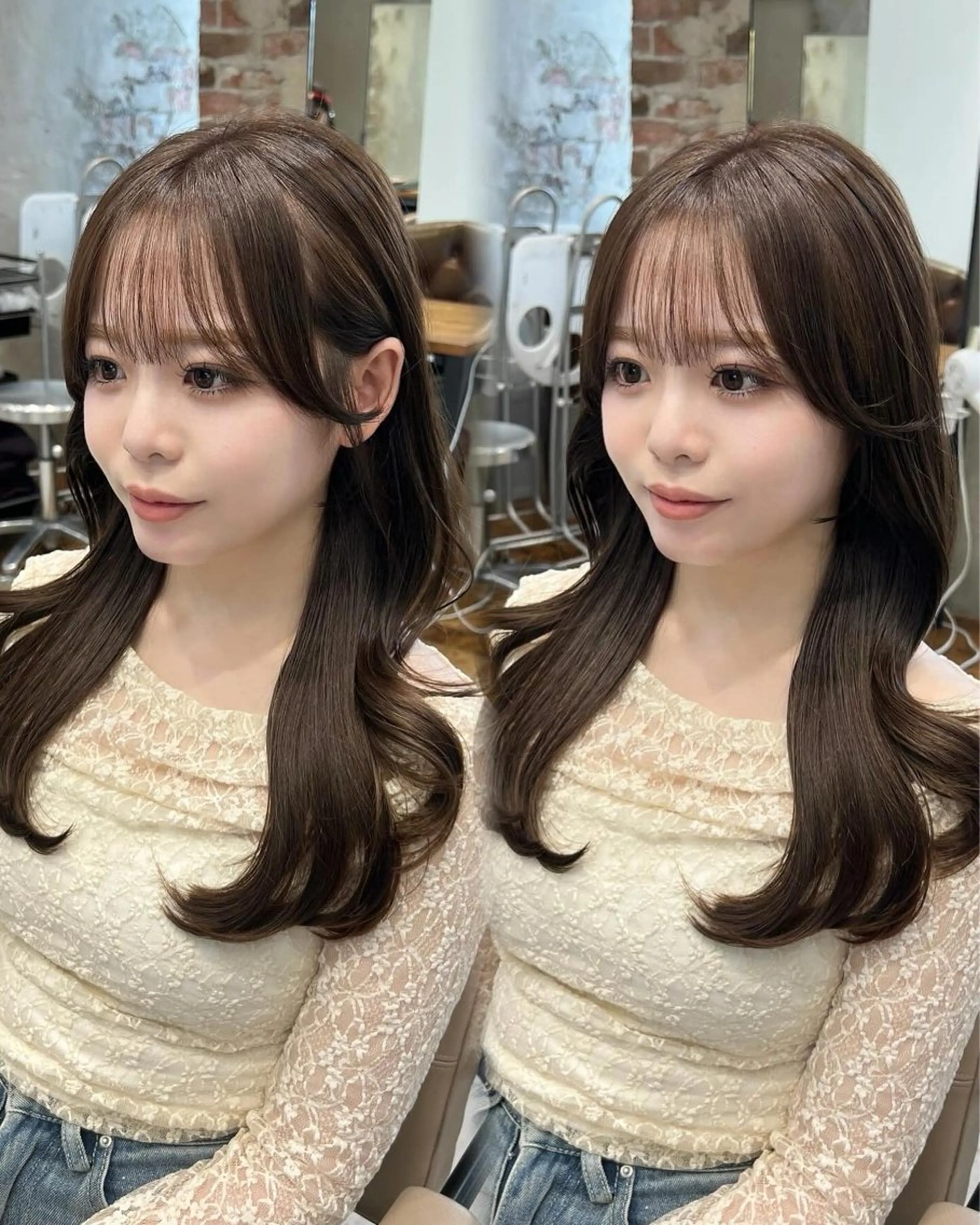 セミロング くびれヘア 顔周りカット レイヤーカット カット ヘアカラー トリートメント 🧡くびれヘア/前髪 顔周り🧡久原結衣のヘアスタイル