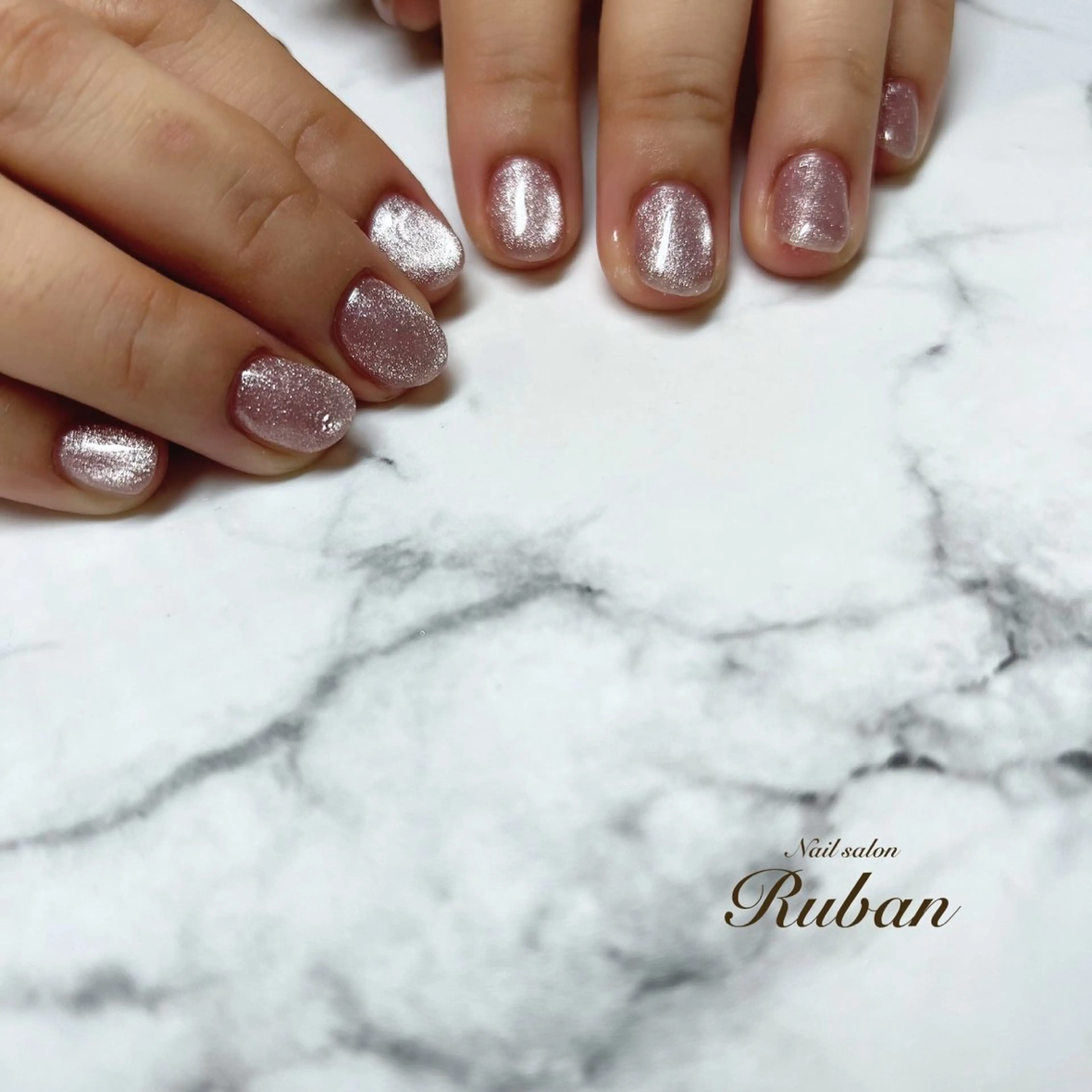 ネイル マグネットネイル オフィスネイル ワンカラーネイル シンプルネイル Nail salon Rubanのネイルデザイン