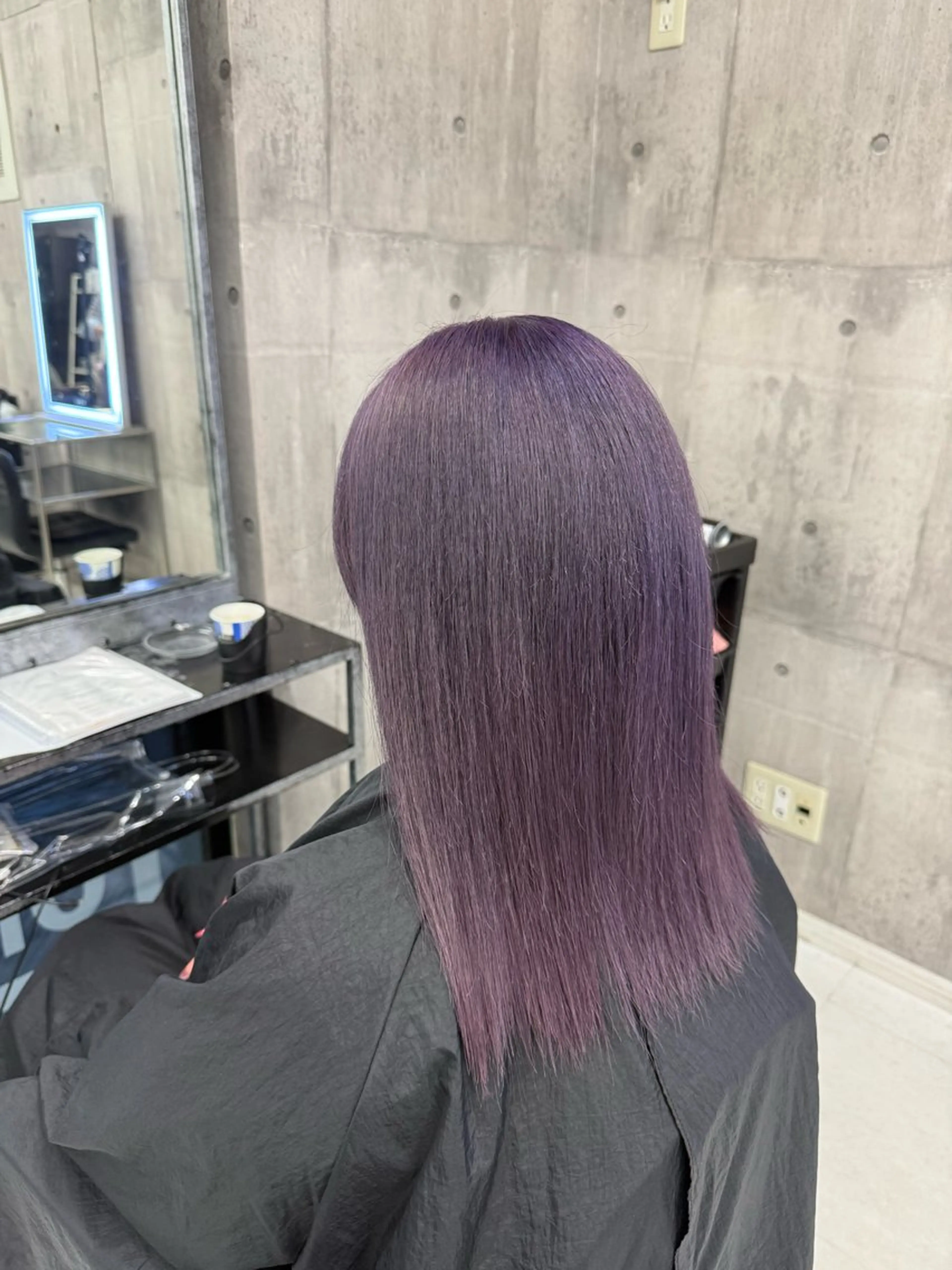 セミロング カラー メンズ ヘアカラー トリートメント ☁️かずき☁️青.紫 推し活カラー💫のヘアスタイル