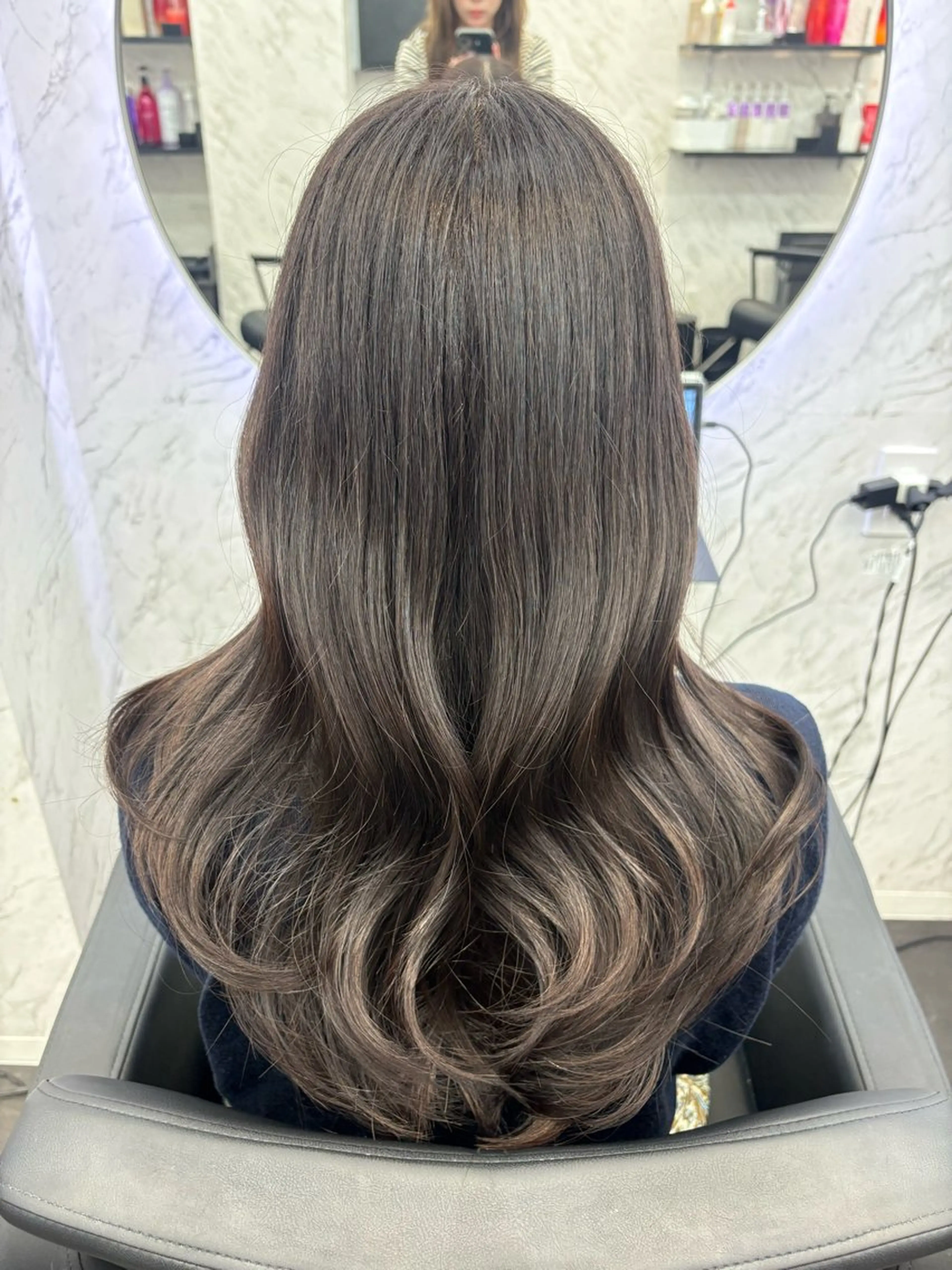 ロング カラー ショコラグレージュ グレージュ カット ヘアカラー 韓国ヘア🎀 /♡𝓝𝓸𝓪♡のヘアスタイル